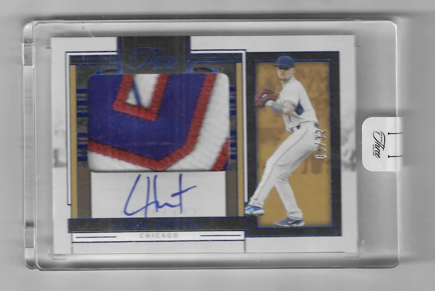 Product image for Cade Horton 2024 Panini Three and Two Auto Patch #3/32--Cubs  - Baseball - Patch - Panini - Cade Horton - Chicago Cubs - Yes