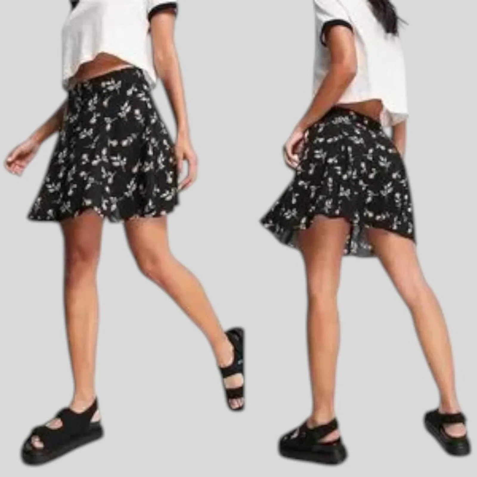Product image for TopShop Rosebud Button Through Mini Skirt Black Size 4 NWOT - Topshop