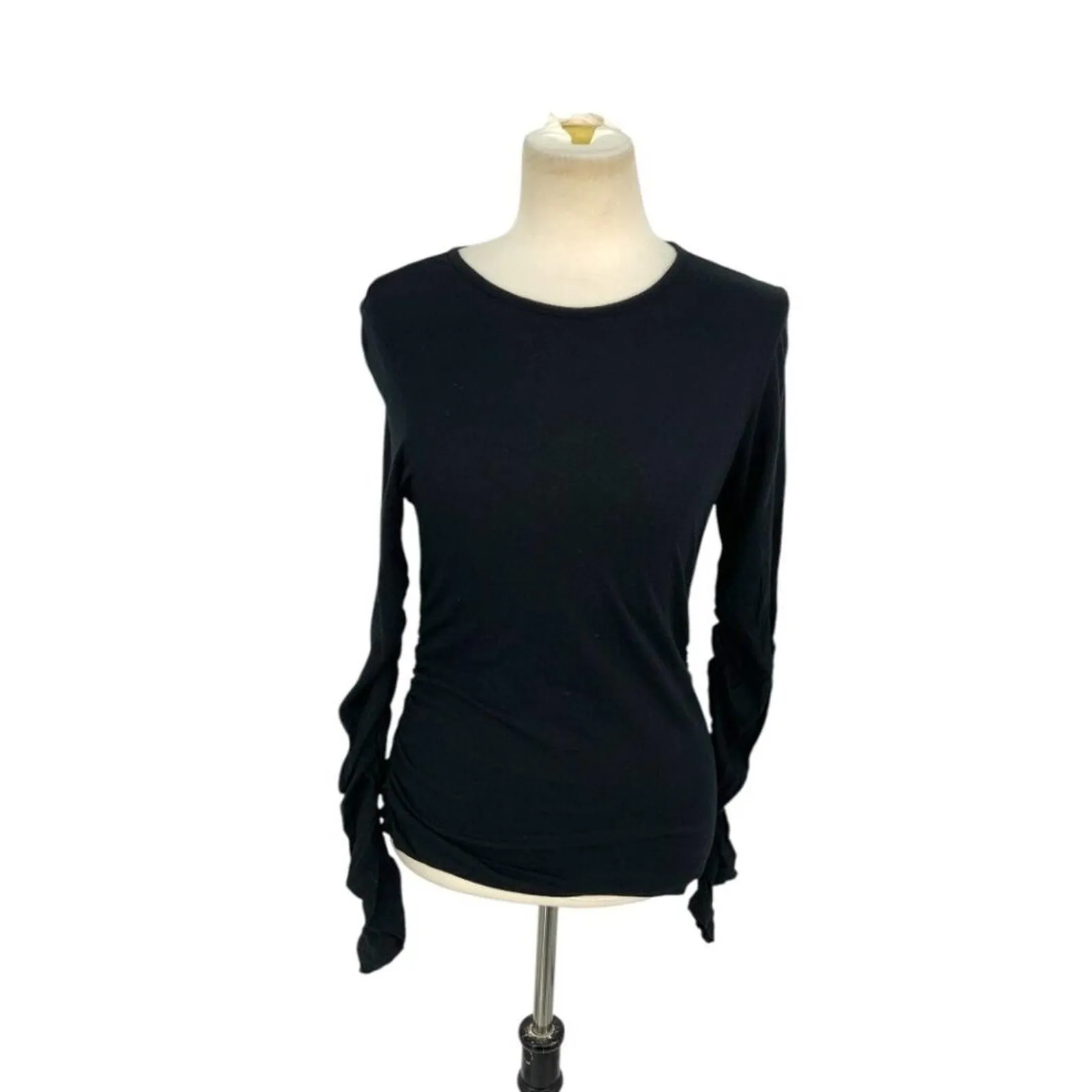 Product image for Open Edit Ruched Long Sleeve Top Black Size Small NWOT - Open Edit