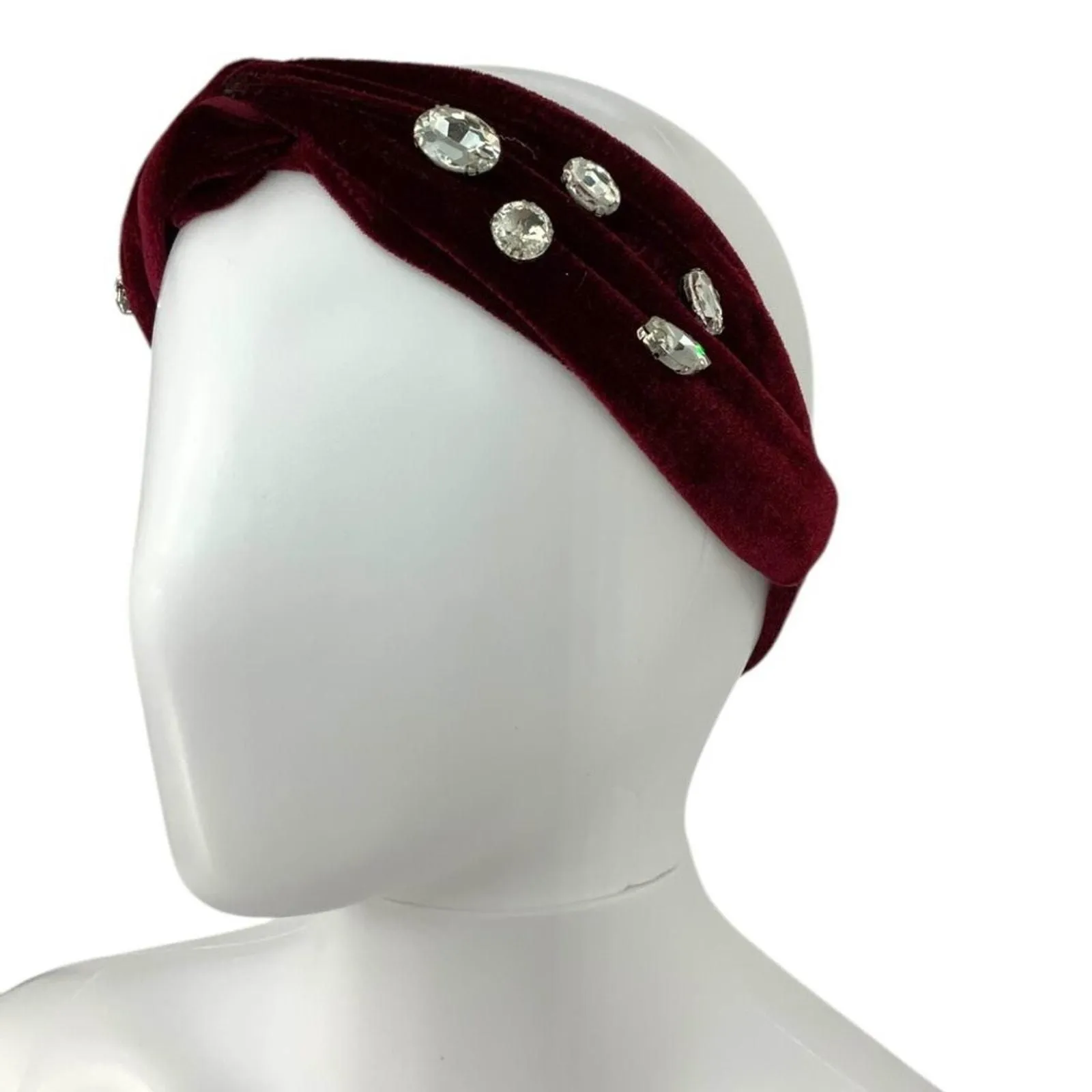 Product image for Berry Maroon Rhinestone Headwrap Headband One Size NWT