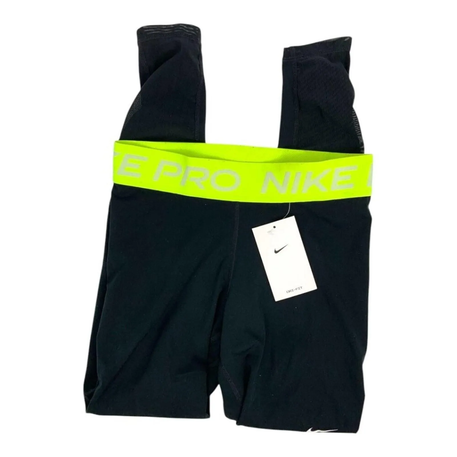 Product image for Nike Pro Training 365 High Waisted Leggings Black Volt Size Small NWT $50 MSRP - Nike