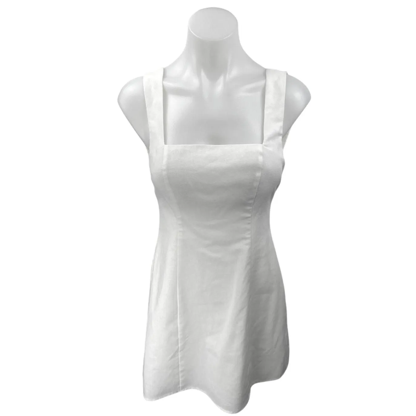 Product image for Princess Polly Athina White Linen Sleeveless Cami Camisole MIni Tank Dress Sz 2 - Dresses - pre-owned---excellent - Princess Polly