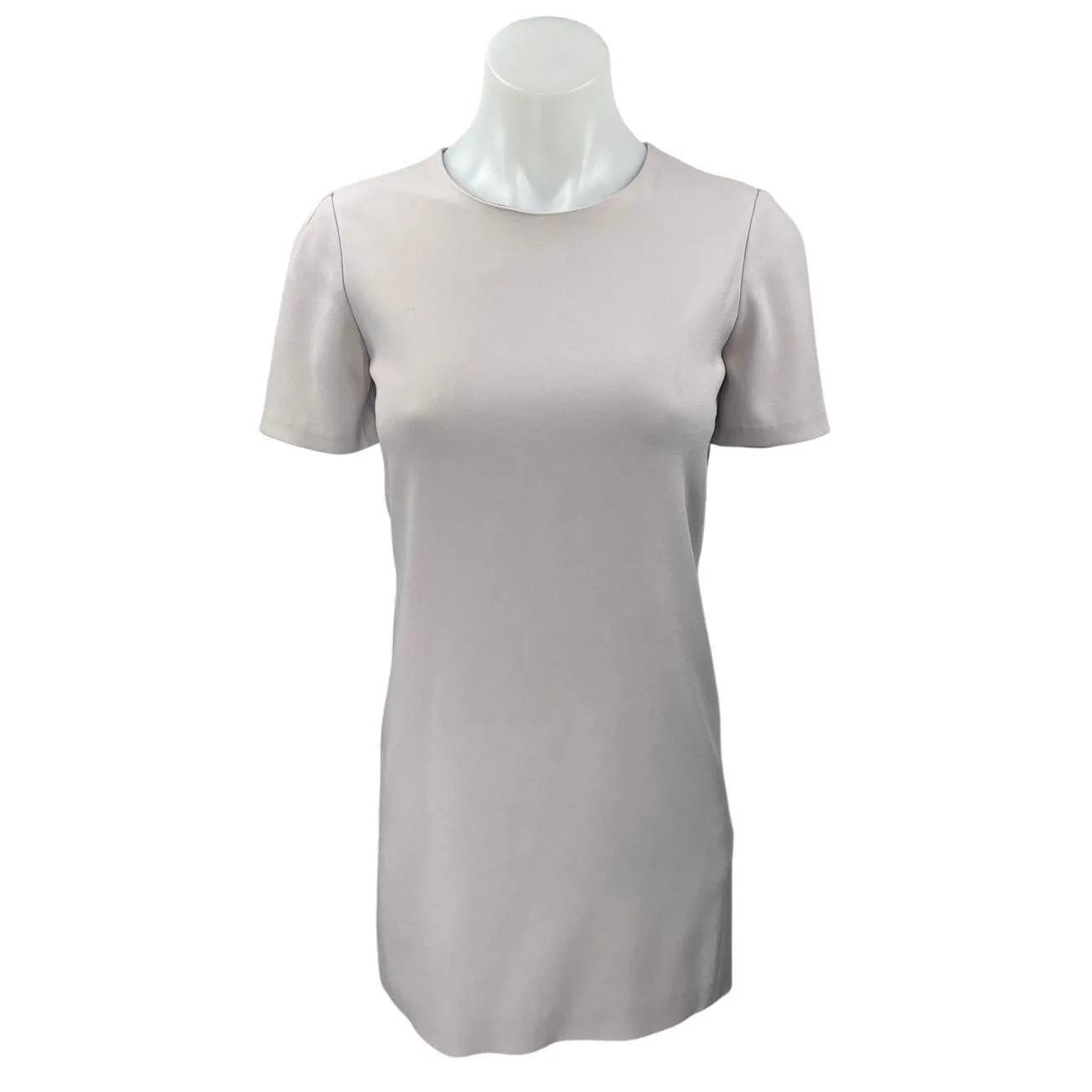 Product image for Aritzia Babaton Beige Short Sleeve Crew Neck Zip Mini T-Shirt Shift Dress Size S - Dresses - pre-owned---good - Aritzia
