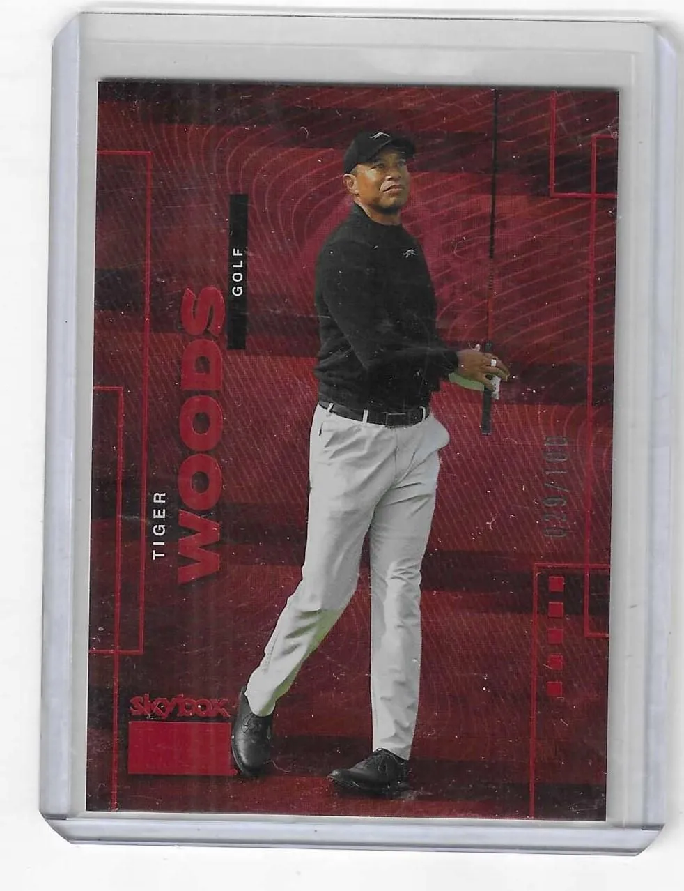 Product image for Tiger Woods 2024 Skybox Metal Universe Star Rubies #29/100 - Golf - 029/100 - SkyBox - Tiger Woods