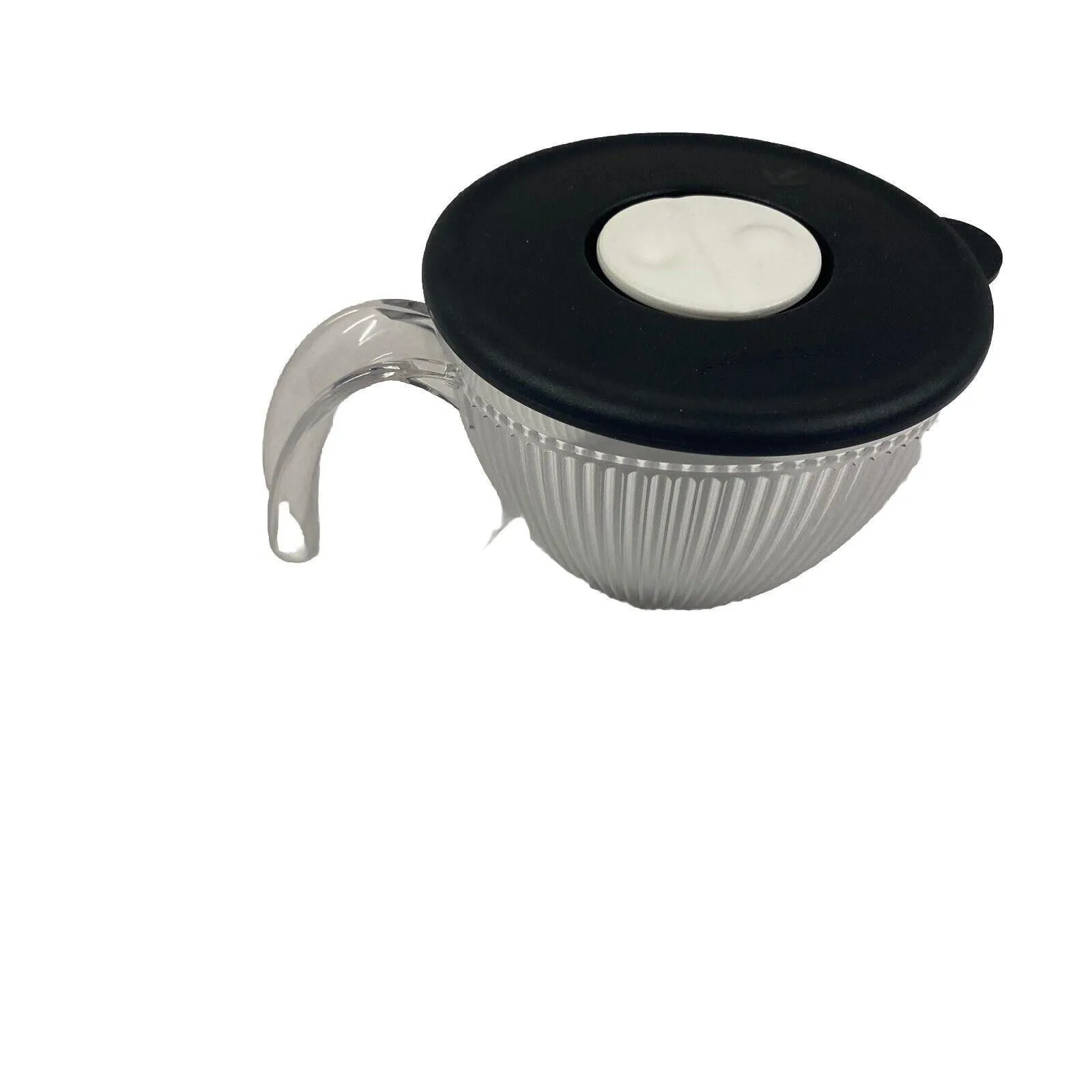 Product image for Tupperware Clear Black White Vent-N-Serve Soup Cup; #5201A-1
