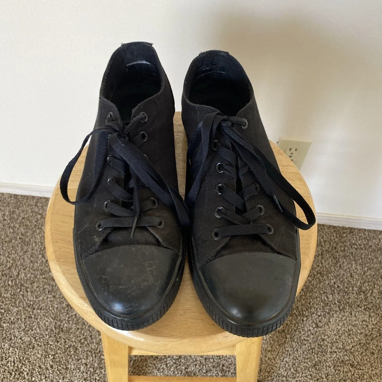 Product image for Unisex TredSafe Black Comfort Lace Up Work Casual Shoes (M) Sz 11 (W) Sz 13 Wide - TredSafe