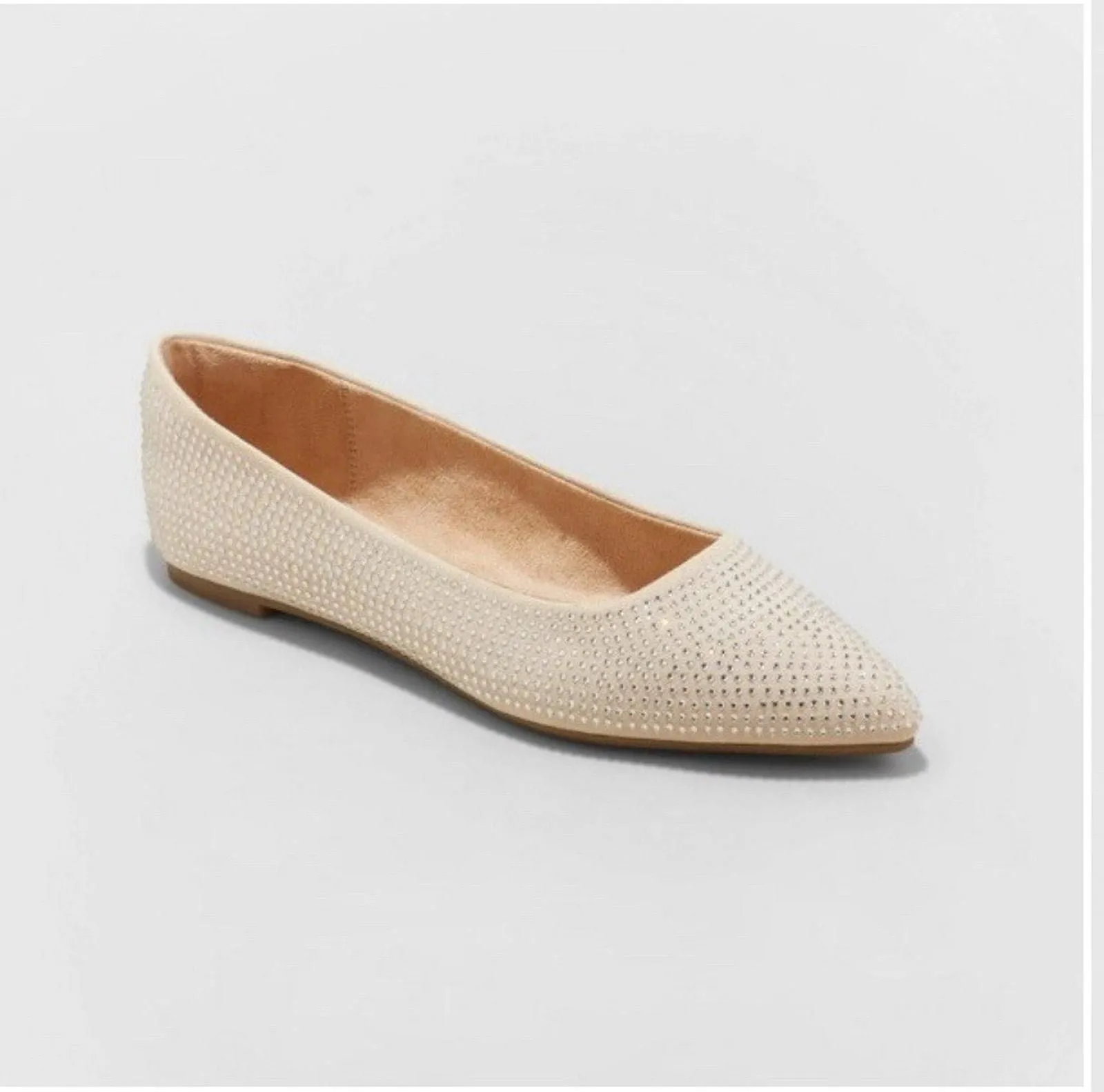Product image for A New Day Corinna Women’s Off White, Sparkling Rhinestones Ballet Flats 10 NWT - A New Day