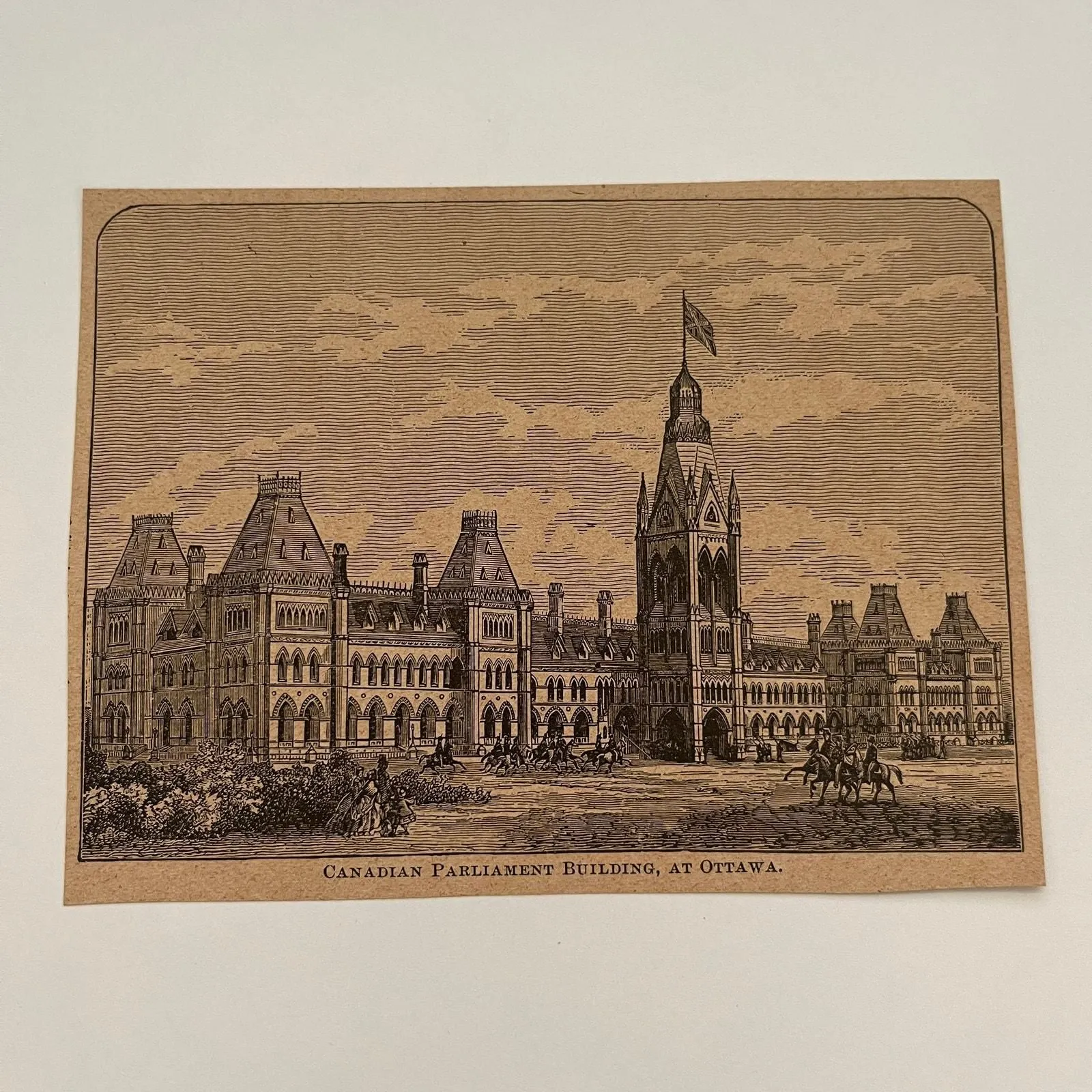 Product image for Canadian Parliament Building, At Ottawa 1894 Art Engraving SAG4-8
