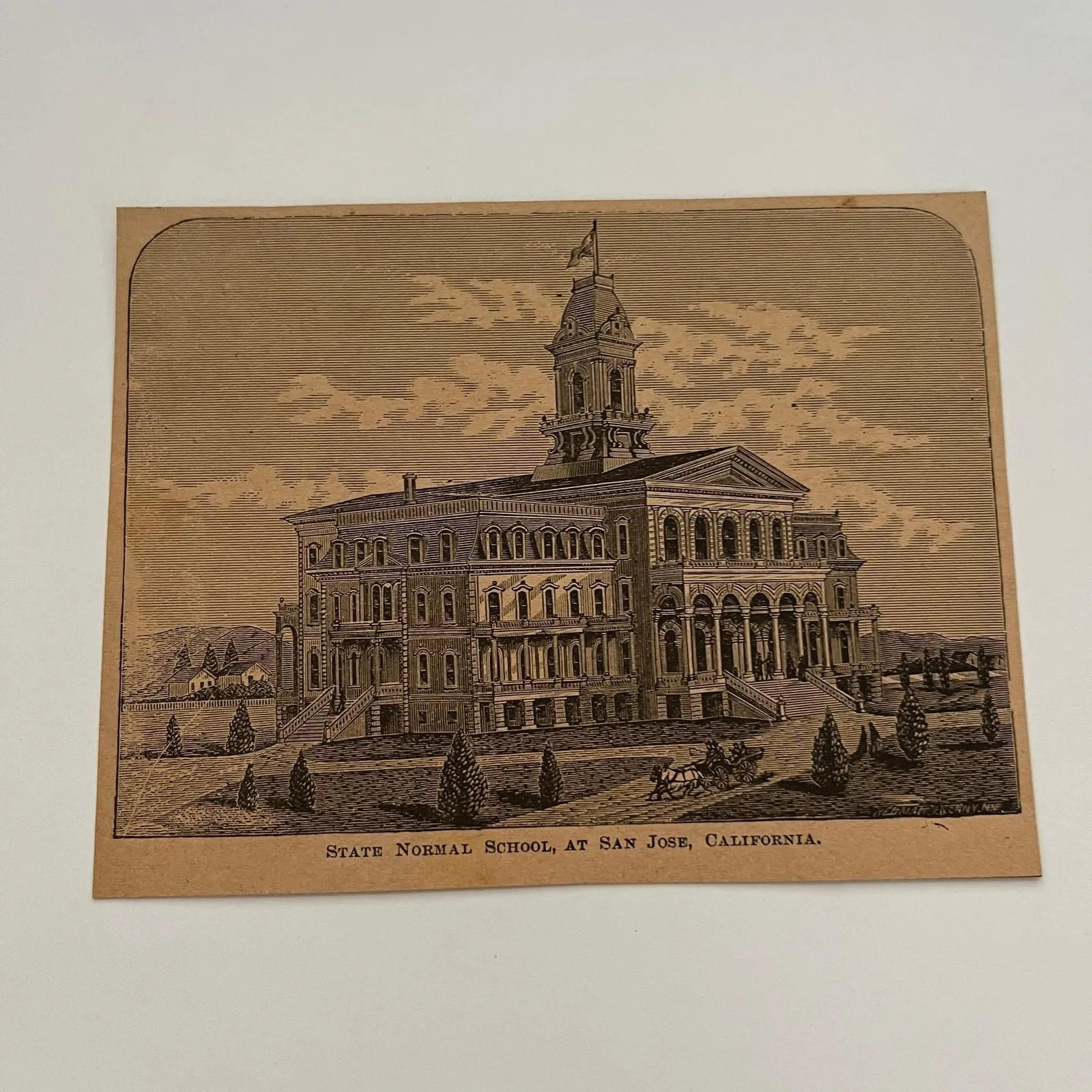 Product image for State Normal School., At San Jose, California 1894 Art Engraving SAG4-8