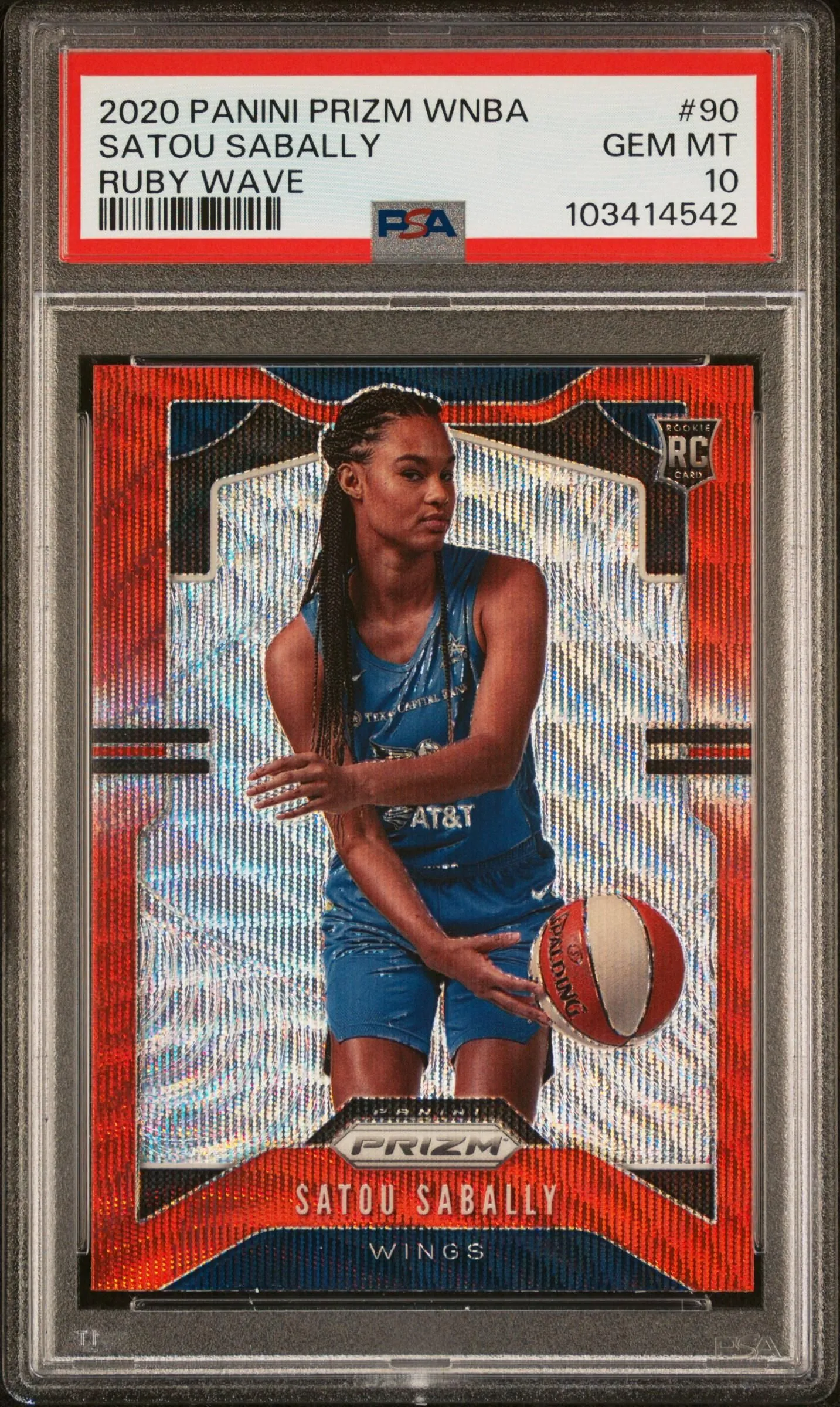 Product image for 2020 Panini Prizm Wnba #90 Satou Sabally Ruby Wave PSA 10