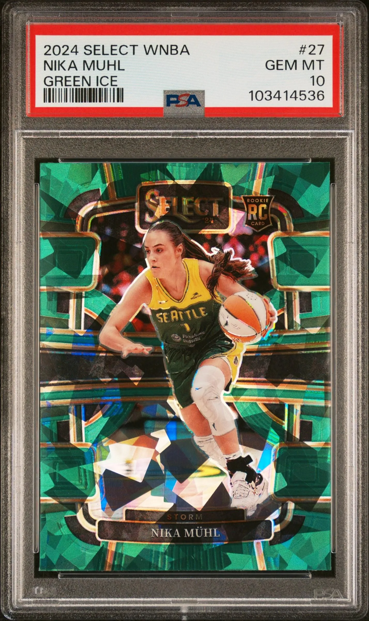 Product image for 2024 Panini Select Wnba #27 Nika Muhl Green Ice PSA 10