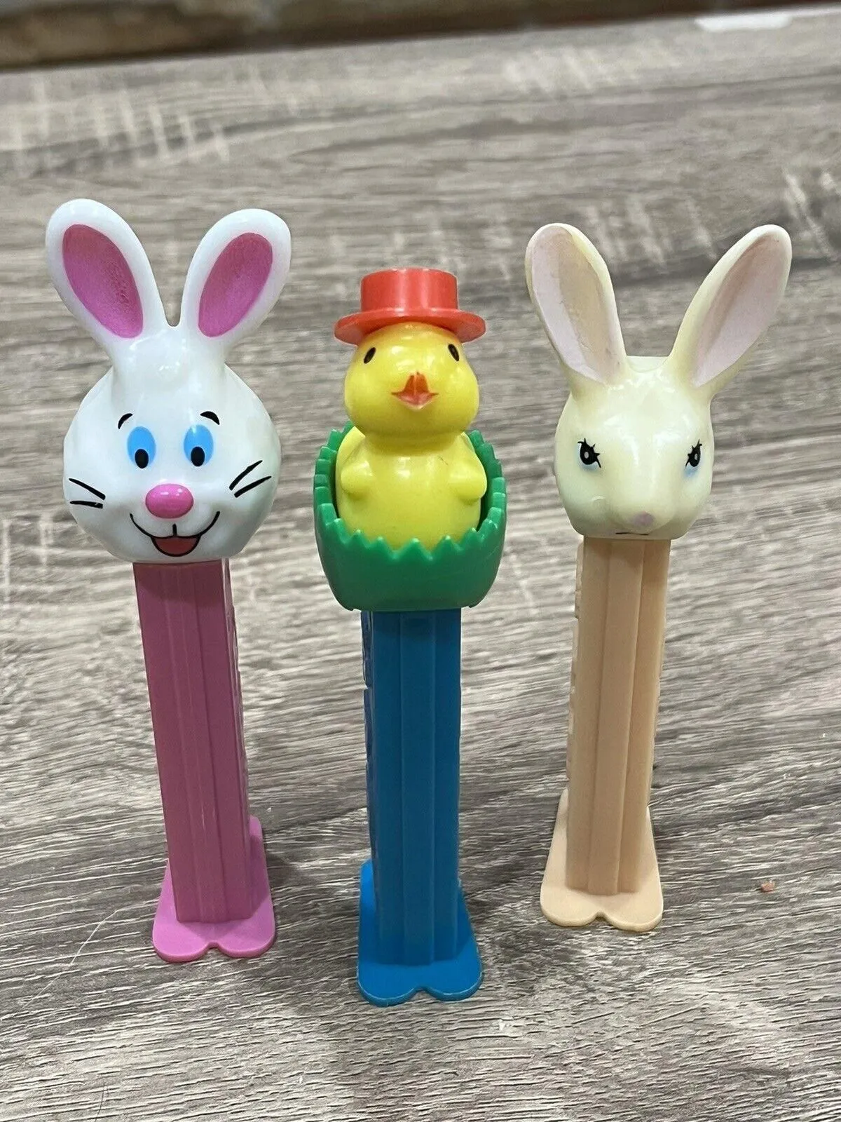 Product image for PEZ  - Lot of 3 Easter Themed Pez Dispensers - Bunny / Chick