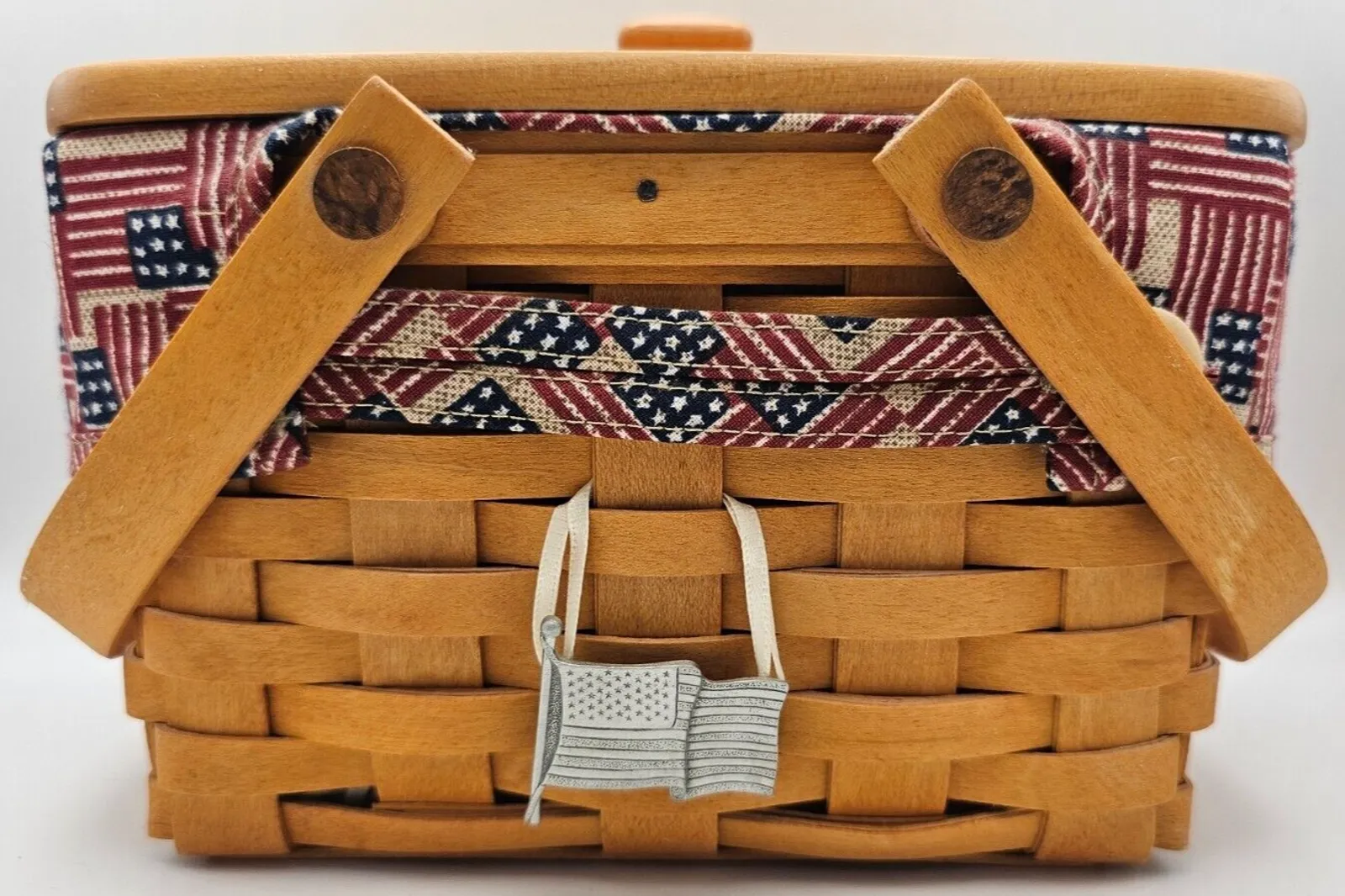 Product image for 2002 Patriotic Old Glory Longaberger Basket With Lid