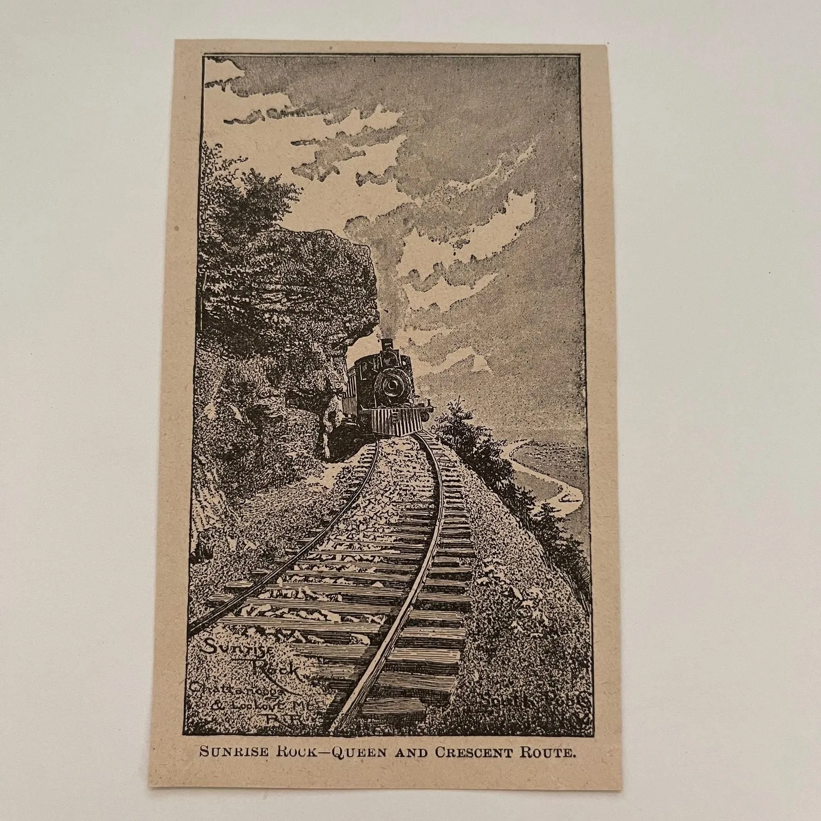 Product image for Sunrise Rock Queen and Crescent Route 1894 Art Engraving SAG4-8