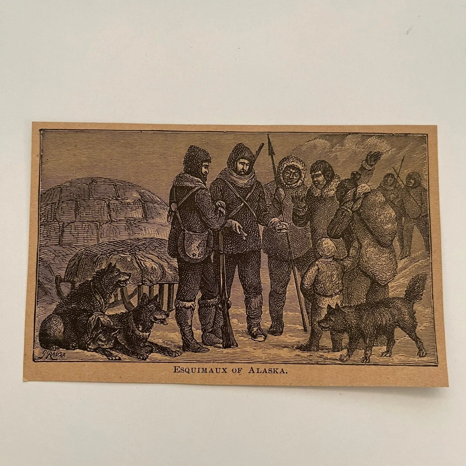 Product image for Esquimaux of Alaska 1894 Art Engraving SAG4-8