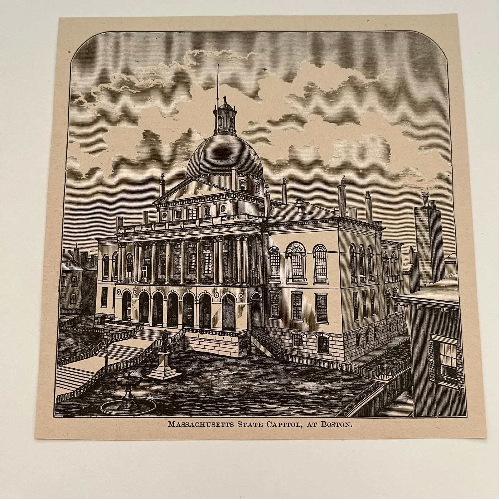 Product image for Massachusetts State Capitol, at Boston 1894 Art Engraving SAG4-8