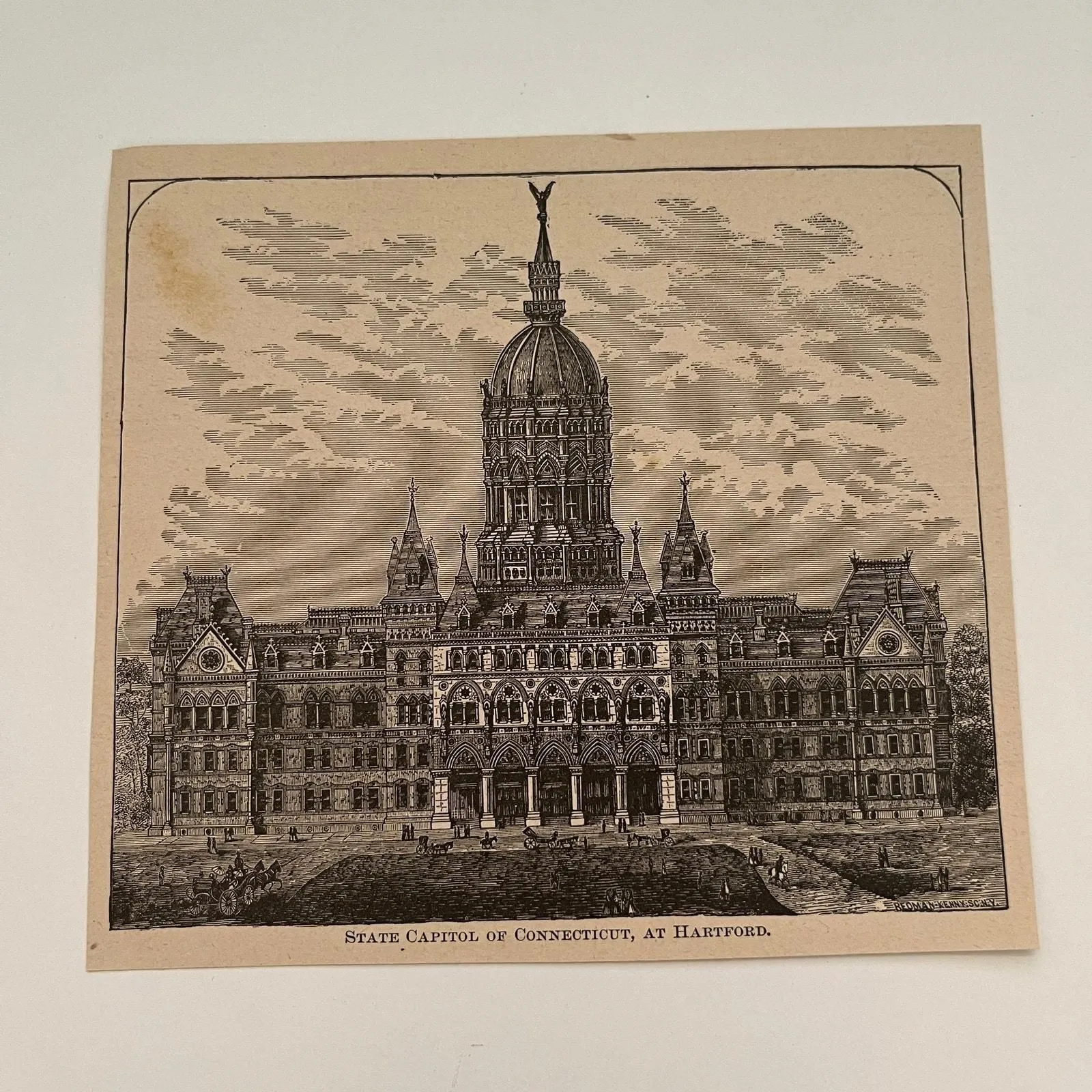 Product image for State Capitol of Connecticut, at Hartford 1894 Art Engraving SAG4-8