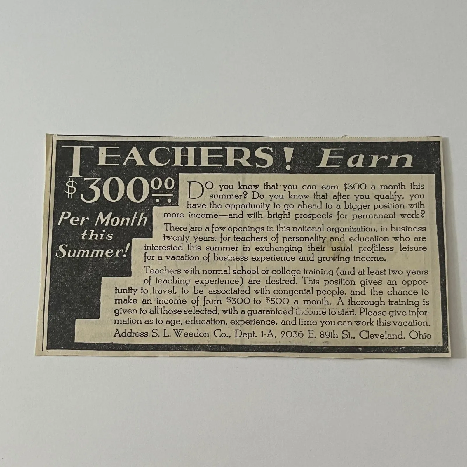 Product image for S. L. Weedon Co. Cleveland OH S. L. Weedon 1931 Magazine Ad SAG4-1