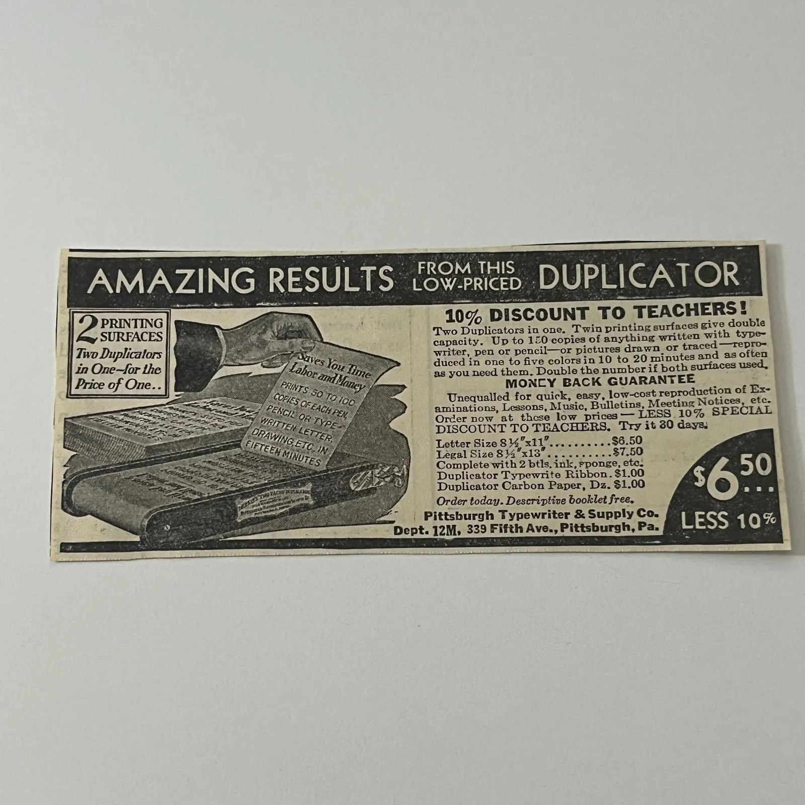Product image for Pittsburgh Typewriter & Supply Co. Pittsburgh PA 1931 Magazine Ad SAG4-1