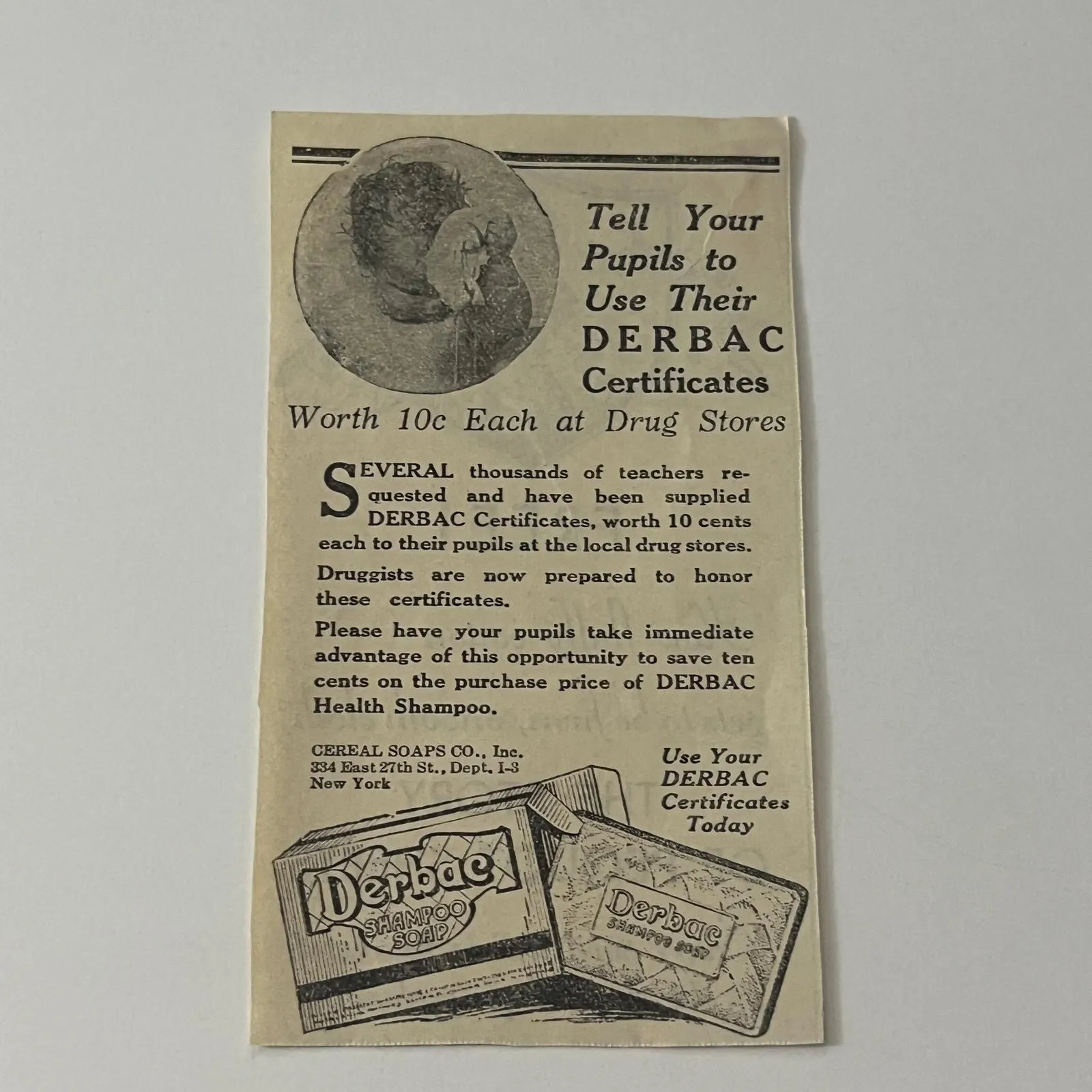 Product image for Cereal Soaps Co. Inc. 334 E 27th St, NY 1931 Magazine Ad SAG4-1