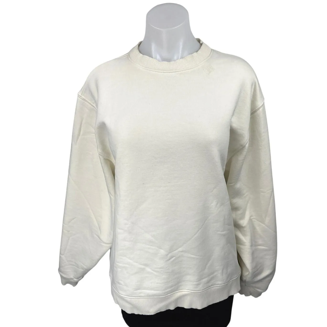 Product image for Lunya Good in Bed Cream Women's Long Sleeve Fleece Crew Neck Sweater Top Sz M - Tops - pre-owned---good - Lunya