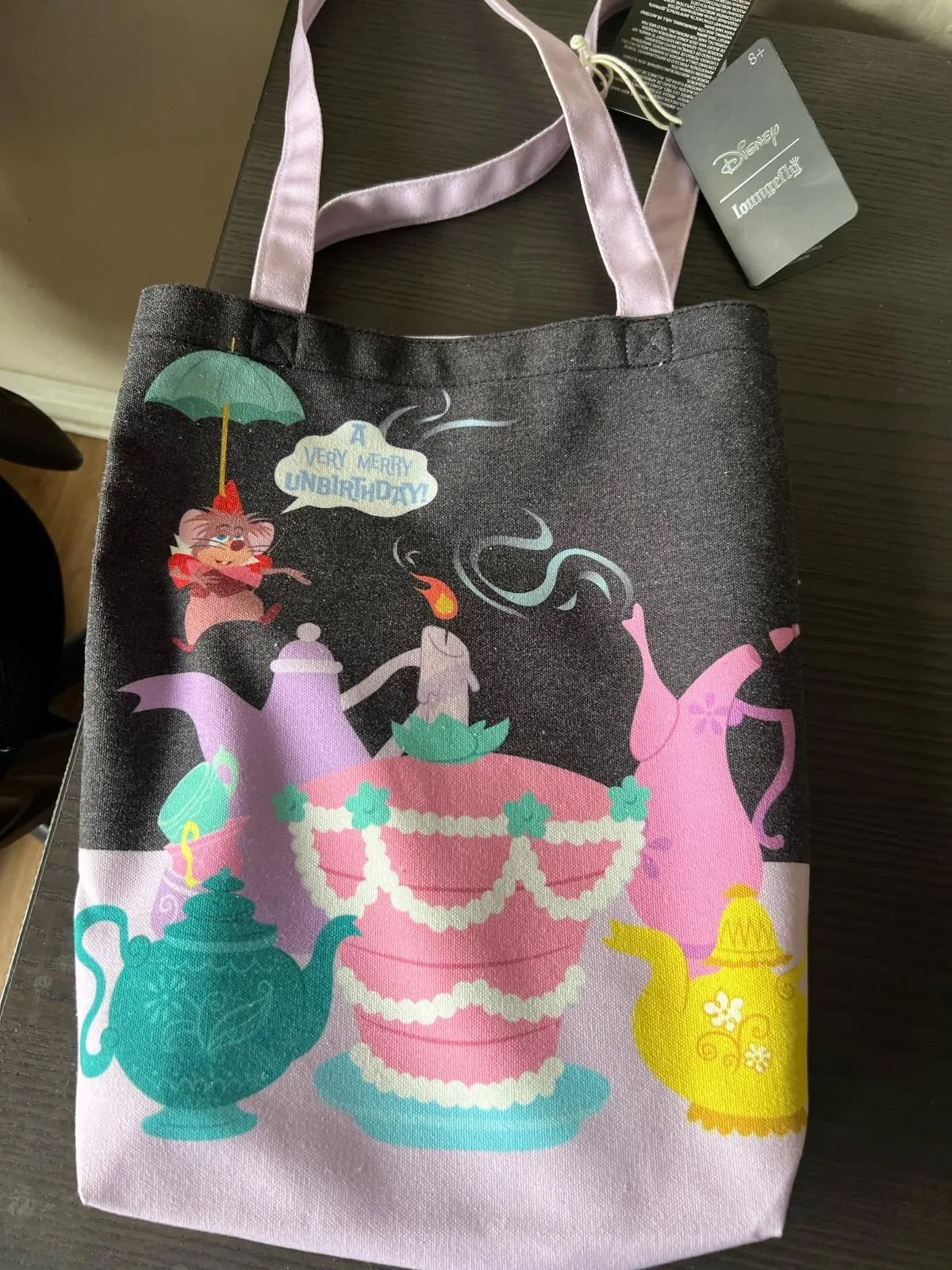 Product image for Alice in Wonderland Unbirthday Canvas Tote Bag Disney Funko Lewis Carroll Movies