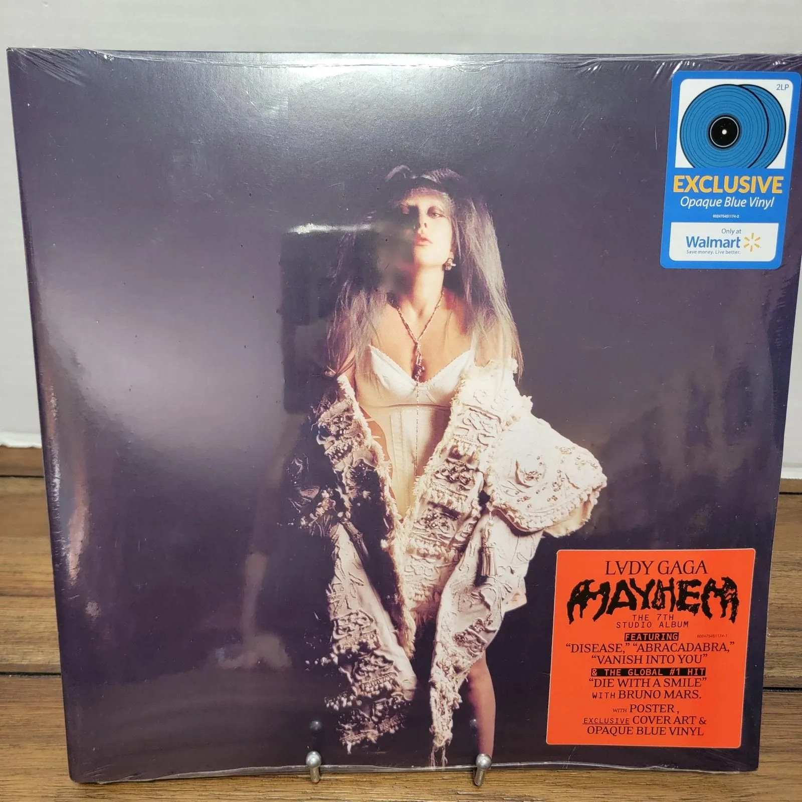 Product image for VINYL Lady Gaga: Mayhem - Exclusive 2 LP Opaque Blue - Alt Cover + Poster NEW
