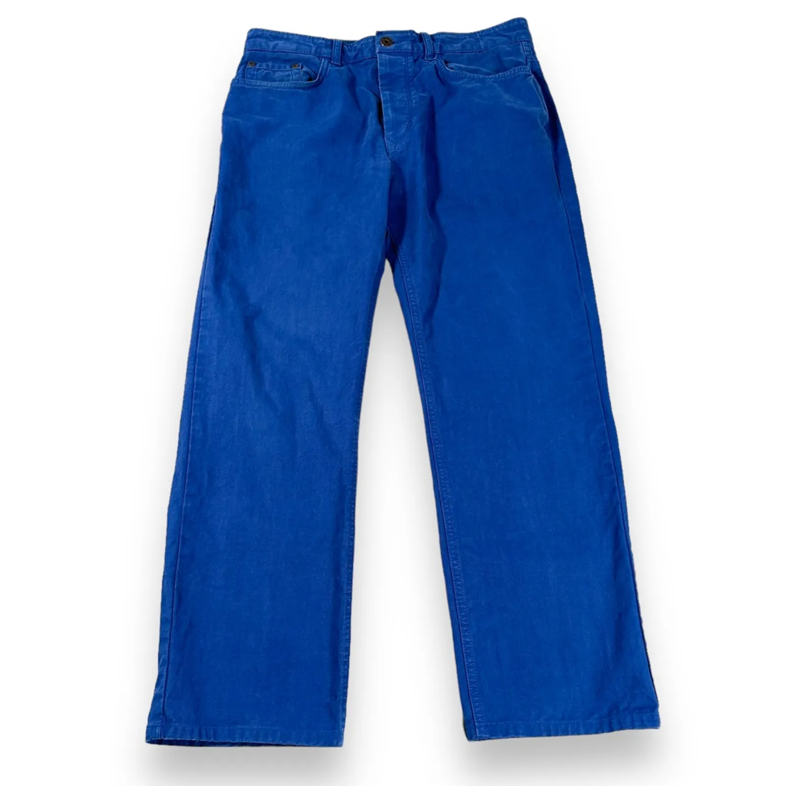 Product image for M&S North Coast Straight Jeans Mens 32 Short Cobalt Blue Button Fly 5 Pocket - pre-owned---good - M&S