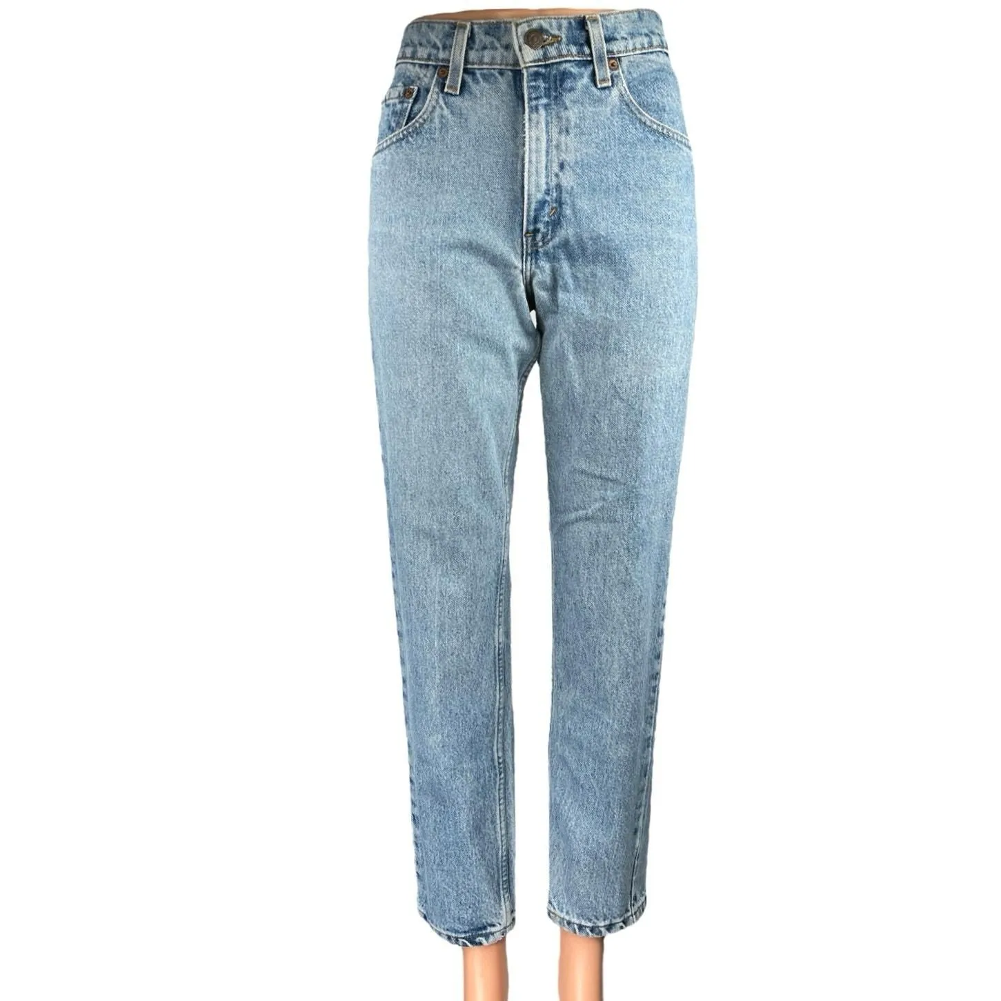 Product image for Levi's Women's Blue High Waist Straight Tapered Ankle Denim Jeans Pants Size S - Bottoms - pre-owned---good - Levi's