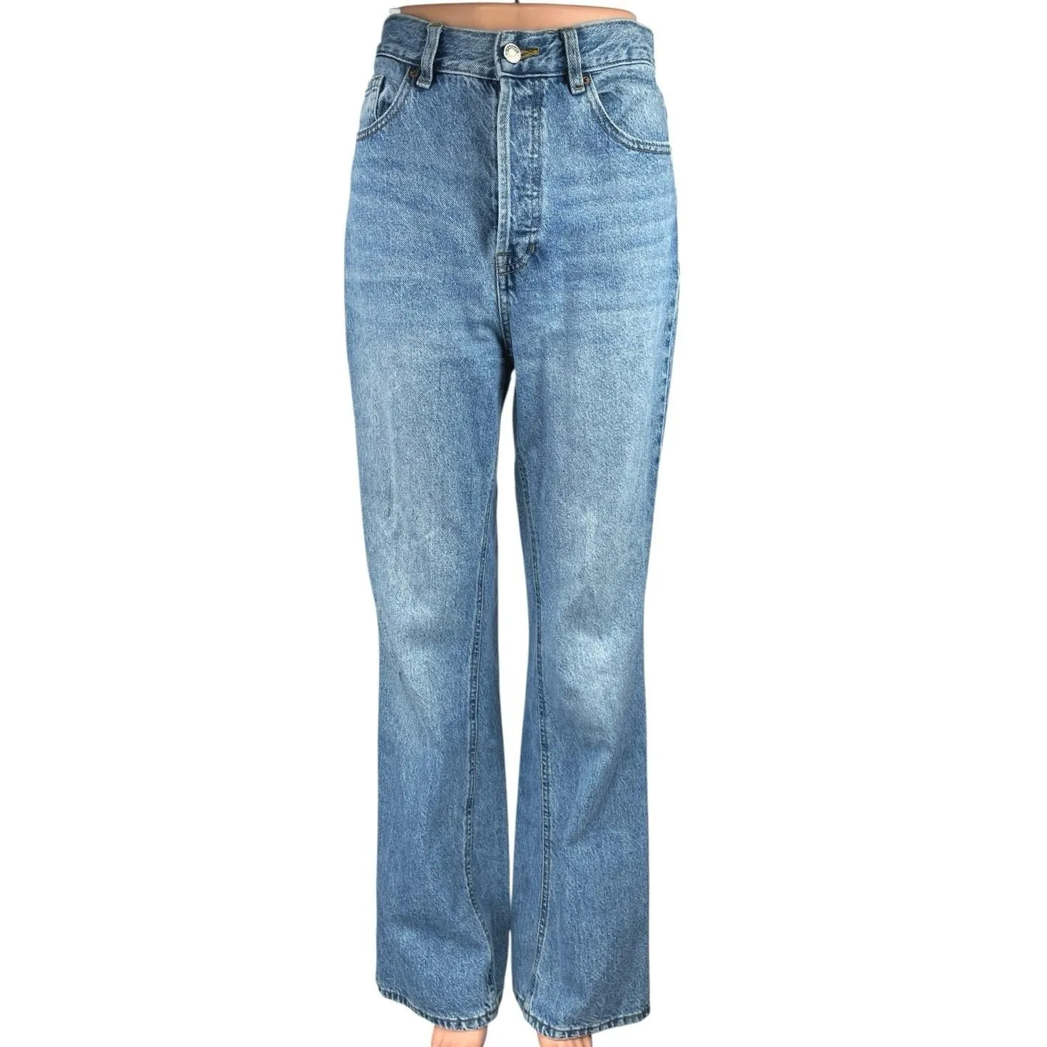 Product image for Pacsun Women's Blue High Rise Straight Bootcut Flared Denim Jeans Pants Size 27 - Bottoms - pre-owned---good - Pacsun