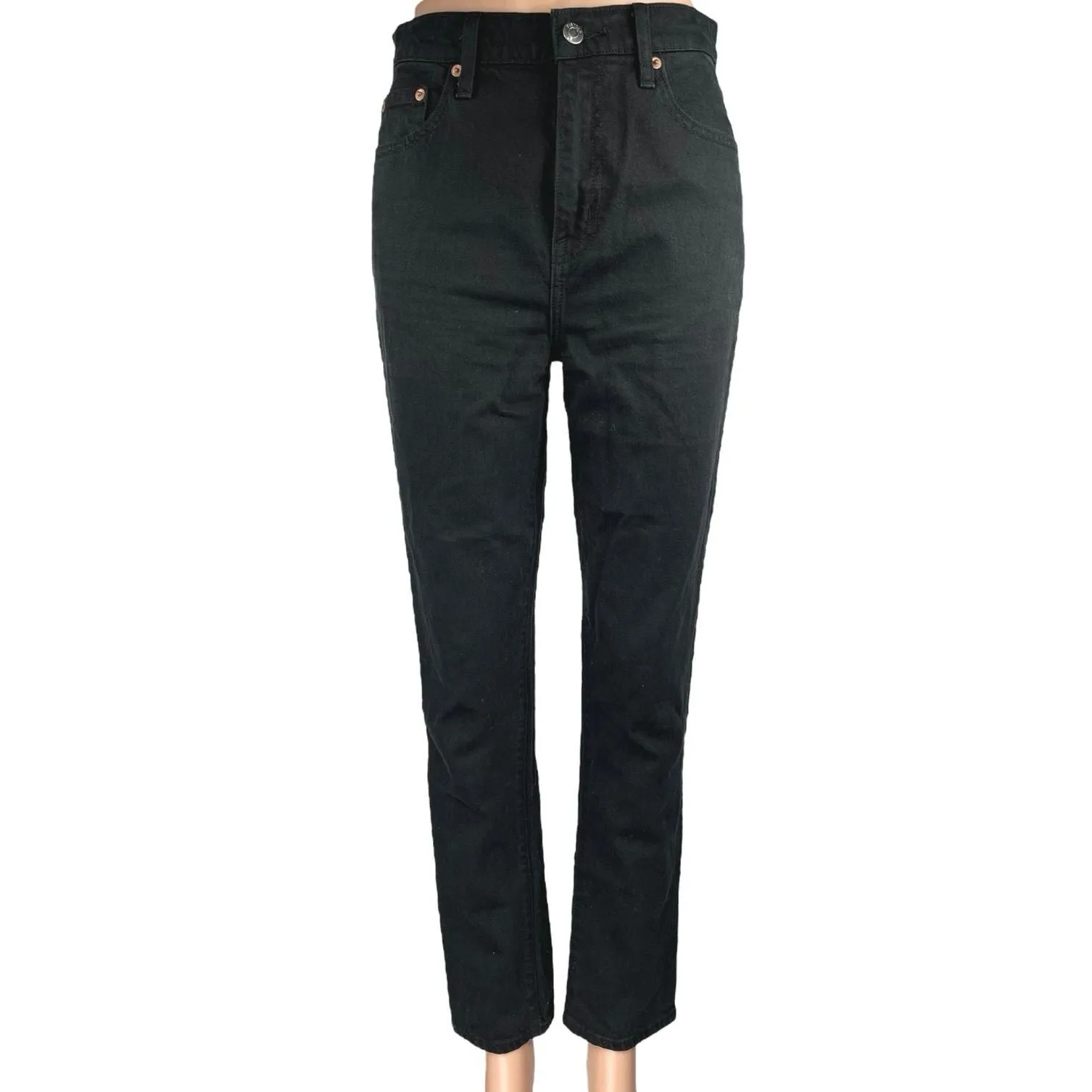 Product image for Pistola Women's Black High Waisted Straight Tapered Denim Jeans Pants Size 25 - Bottoms - pre-owned---good - Pistola