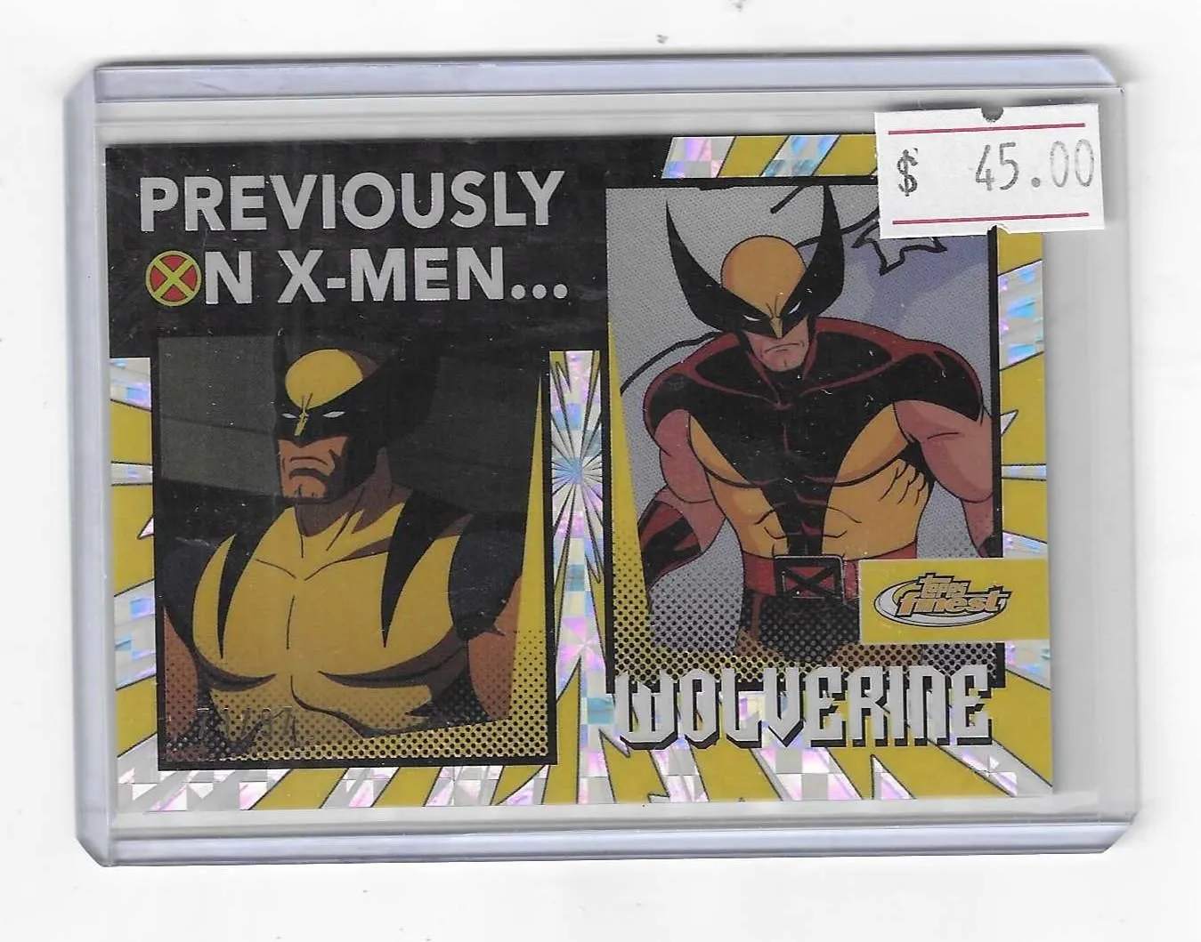 Product image for Wolverine 2025 Topps Finest Previously on X-Men Prizm #71/97 - X-Men - Topps  - Wolverine