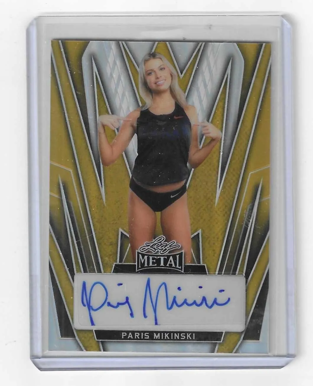 Product image for 2024 Leaf Metal Paris Mikinski Auto #1/1 - Leaf - 2024 - Leaf Metal - Leaf - Paris Mikinski - Yes - Paris Mikinski