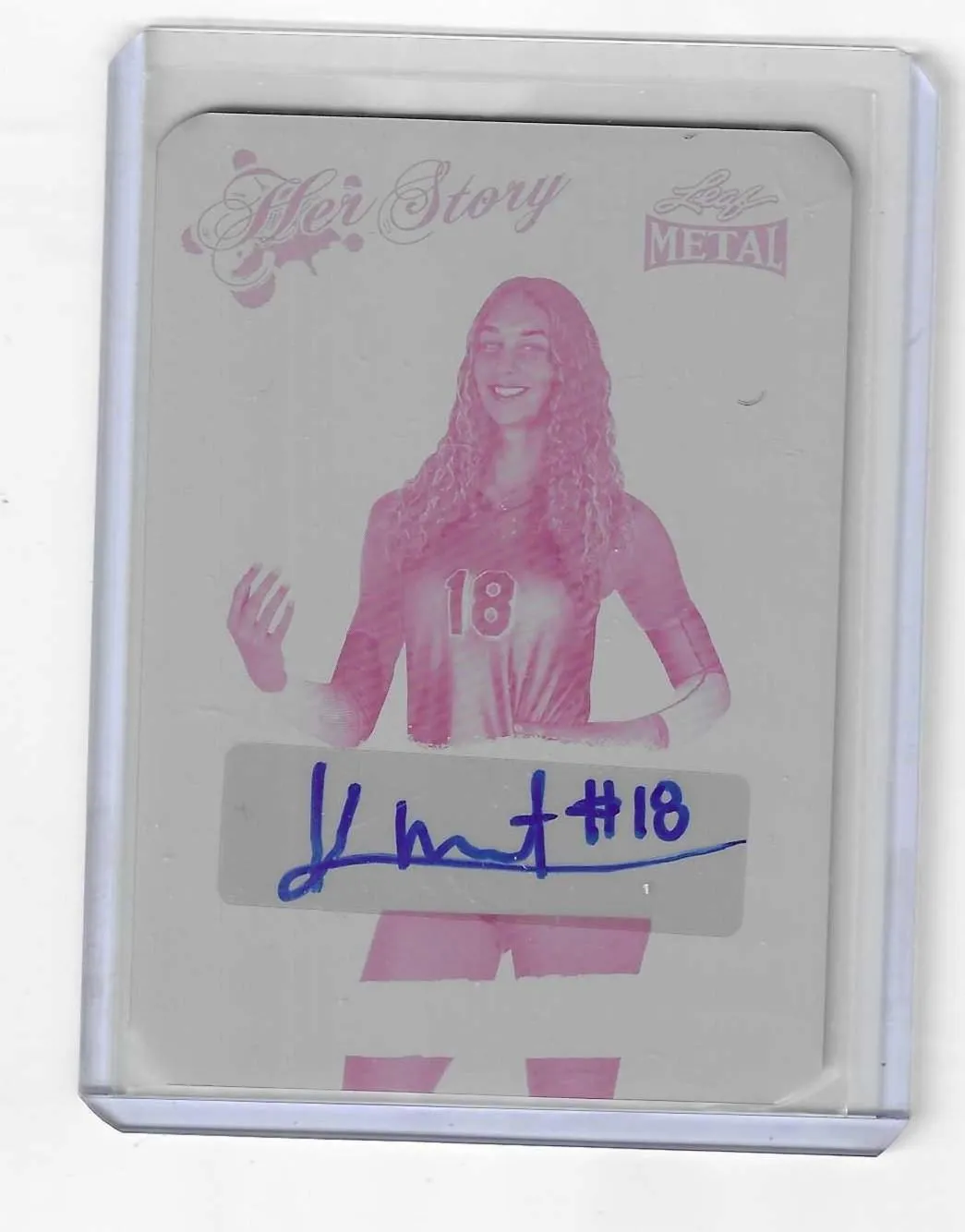 Product image for 2024 Leaf Metal Her Story Press Plate Auto #1/1 - Volleyball - #18 - Autograph - Leaf - Leaf Metal Her Story - Yes