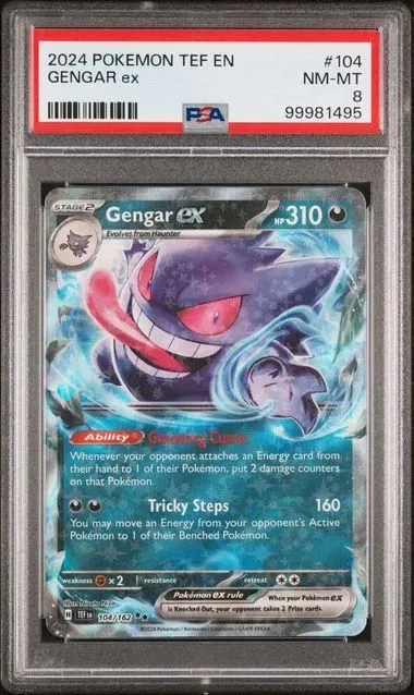Product image for 2024 POKEMON TEF EN-TEMPORAL FORCES GENGAR ex #104 PSA NM-MT 8 - 99981495 - 99981495