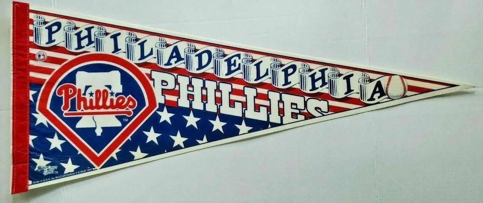 Product image for Rare Vintage 1997 MLB Pennant Philadelphia Phillies WinCraft 12" x 30" NOS