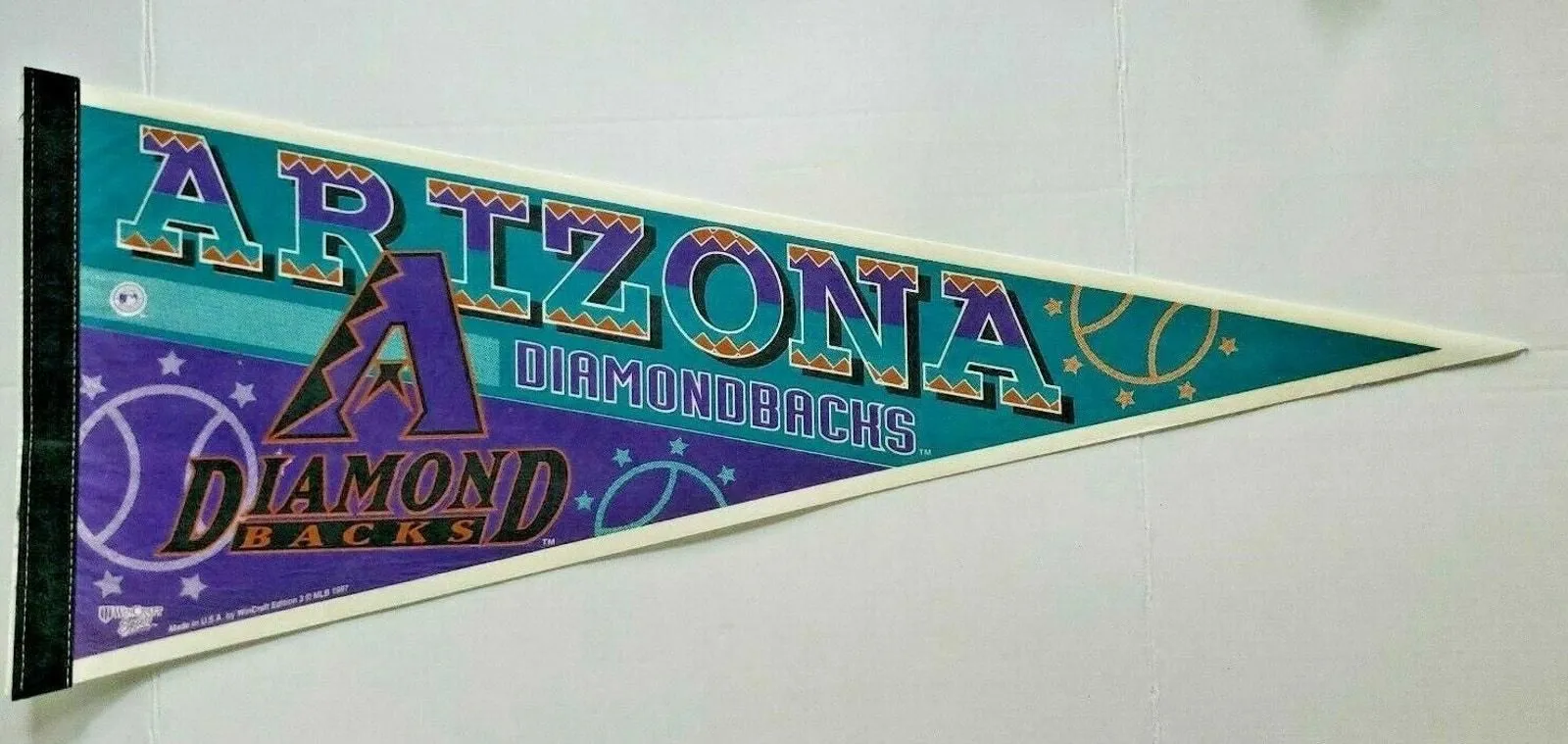 Product image for Rare Vintage 1997 MLB Pennant Arizona Diamondbacks WinCraft Sports 12" x 30" NOS