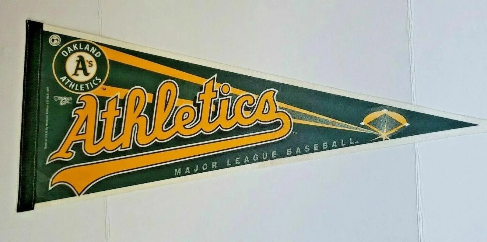 Product image for Rare Vintage 1997 MLB Pennant Oakland Athletics A's WinCraft Sports 12" x 30"NOS