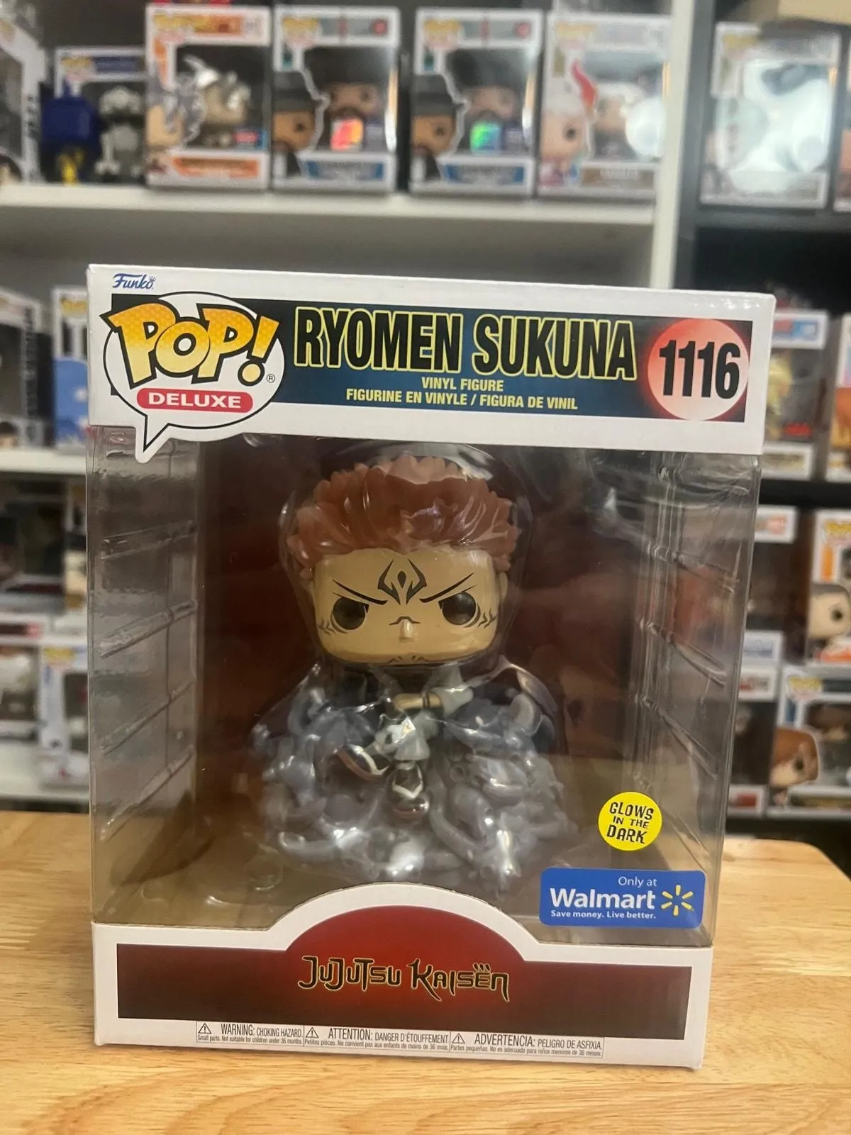 Product image for EXCLUSIVE DELUXE GLOW Ryomen Sukuna Funko Pop #1116 Jujutsu Kaisen Anime Manga