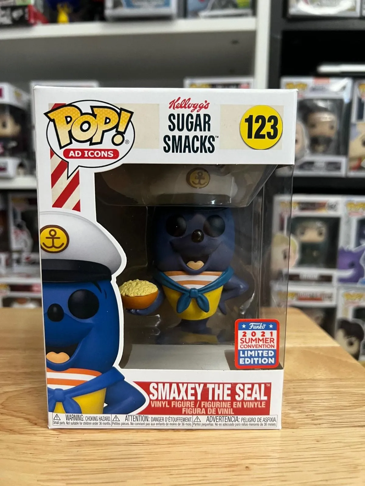Product image for VAULTED EXCLUSIVE LIMITED EDITION Smaxey the Seal Funko Pop #123 Sugar Smacks Ad