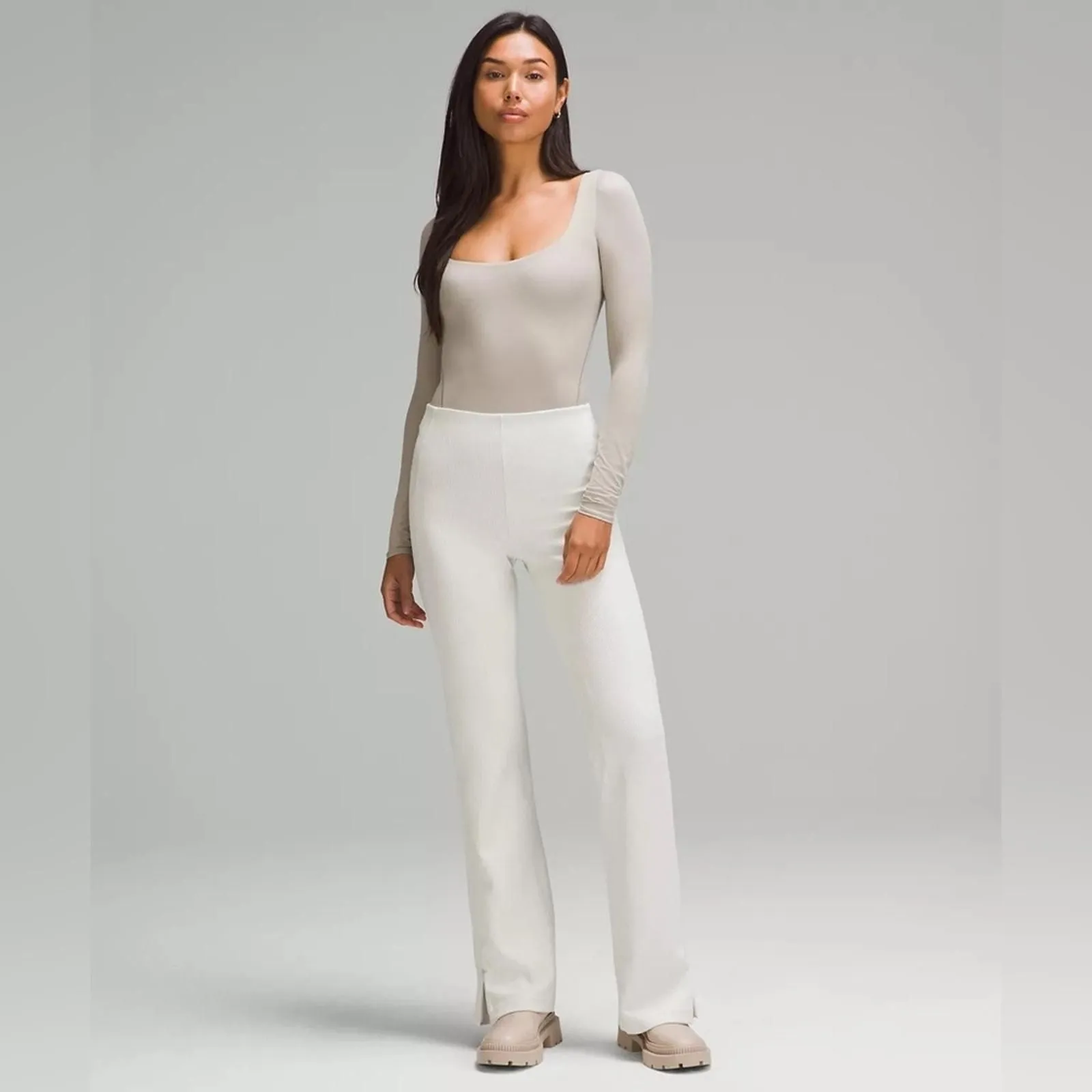 Product image for Wundermost Ultra-Soft Nulu Square-Neck Long-Sleeve Bodysuit medium - lululemon athletica
