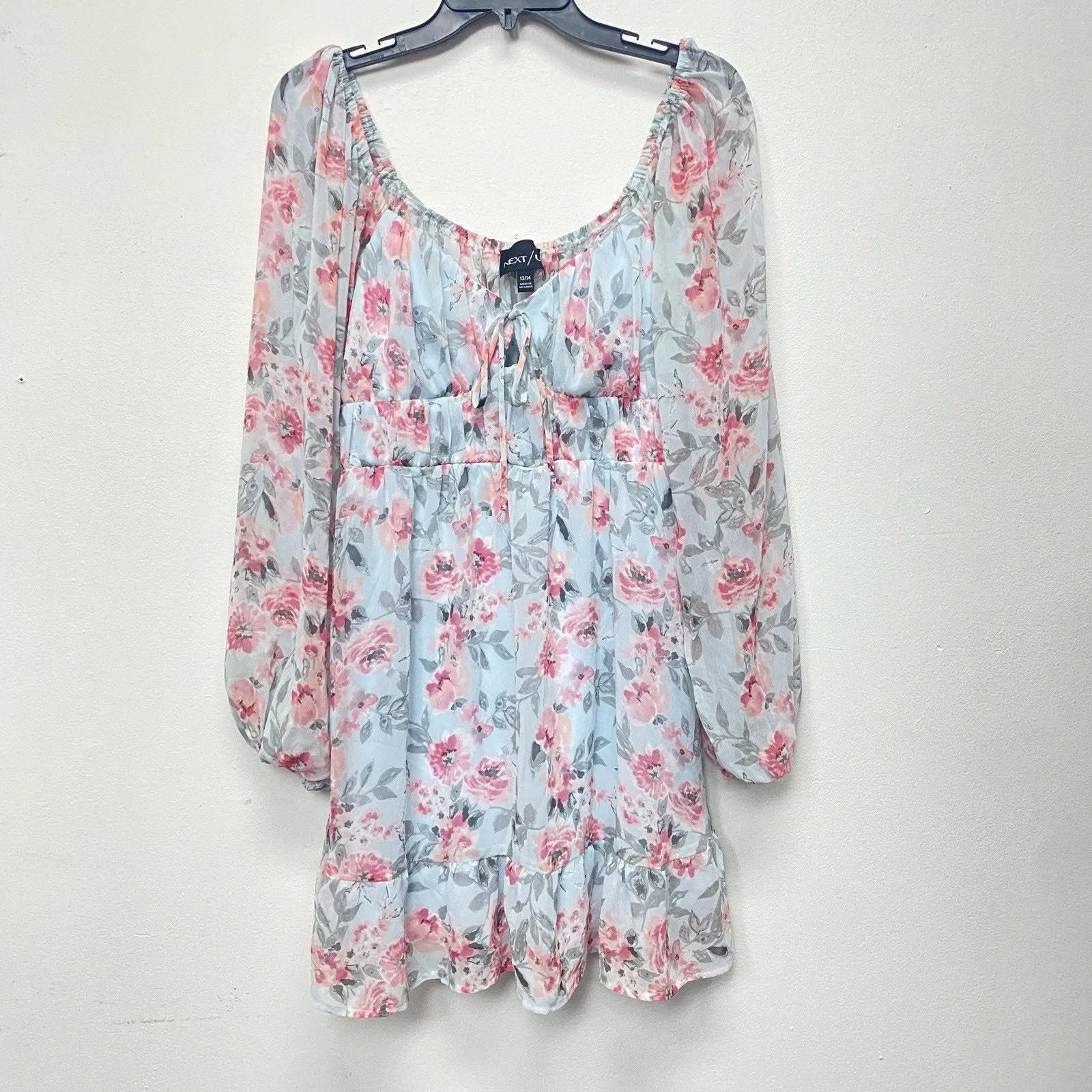 Product image for Next Up Junior 13/14 Long Sleeve Floral Smocked Boho Babydoll Mini Dress Fairy - Dresses - pre-owned---excellent - Altar'd State