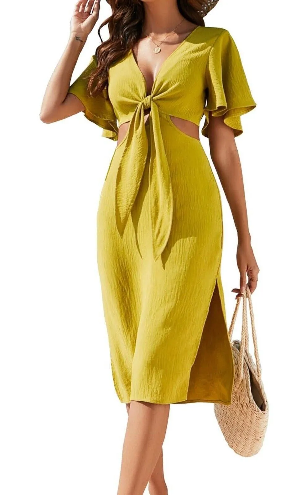 Product image for BMJL Womens Swimsuit Coverup Hollow Out Bathing Suit Cover Up Green S NWT - new-with-tags - BMJL