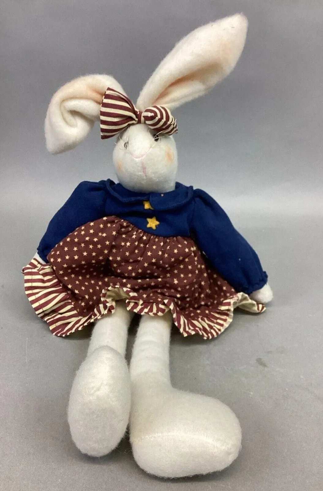 Product image for VTG Artisan Flair Miss Elle’s Patriotic Dress Plush Rabbit - 16.5”