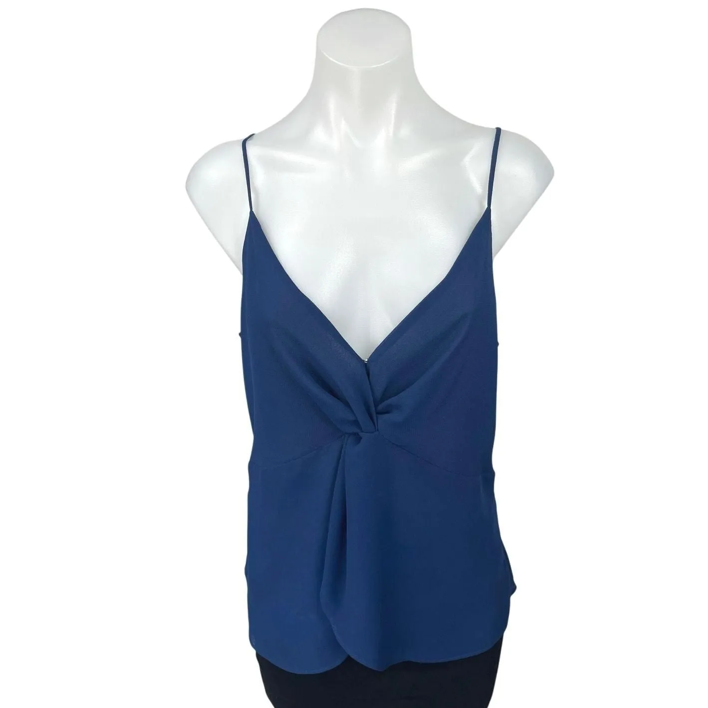 Product image for NEW Aqua Blue Sleeveless Twist Front V Neck Cami Camisole Blouse Tank Top Size L - Tops - new-with-tags - Aqua