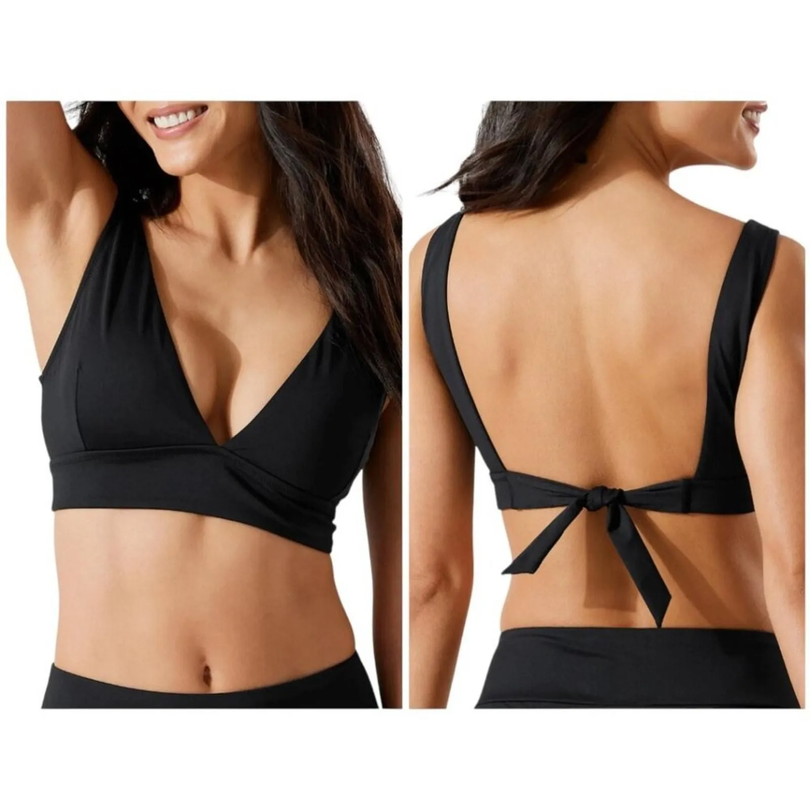 Product image for Tommy Bahama Palm V-Neck Swim Bikini Top Black Size XS NWOT $65 MSRP - Tommy Bahama