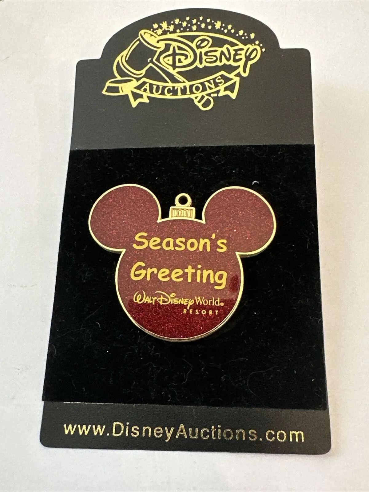 Product image for LE500 Walt Disney World Resort AUCTION PIN Season's Greetings Mouse Ear Ornament