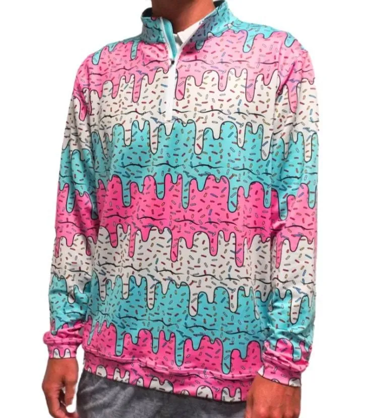 Product image for ShankItGolf Ice Cream Quarter Zip Up Jacket in Multi, Size 3XL - new-with-tags - Shankitgolf