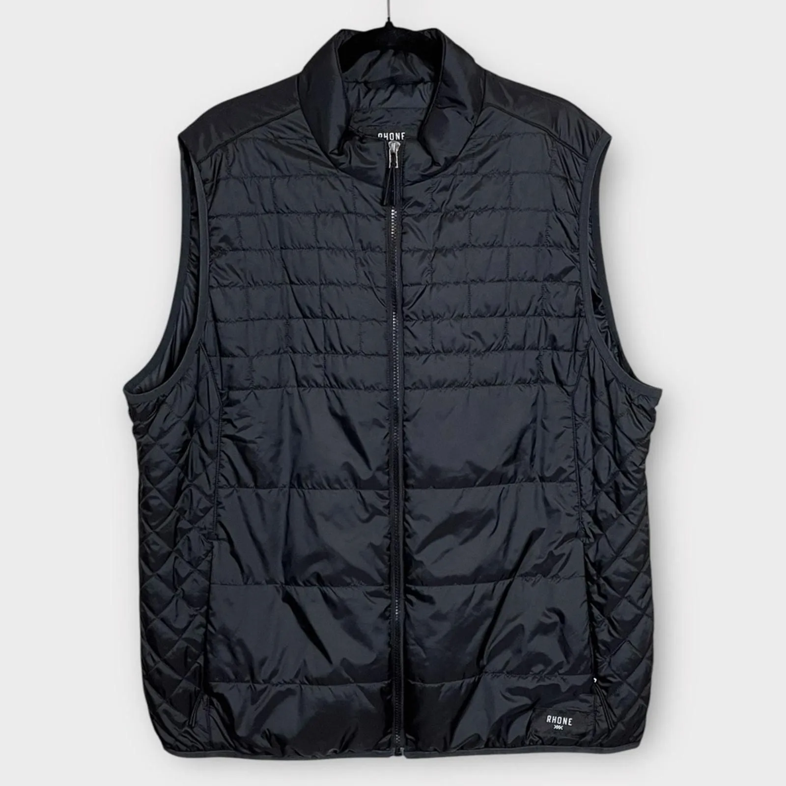 Product image for RHONE black puffer full zip quilted vest men’s size XXL - pre-owned---excellent - RHONE