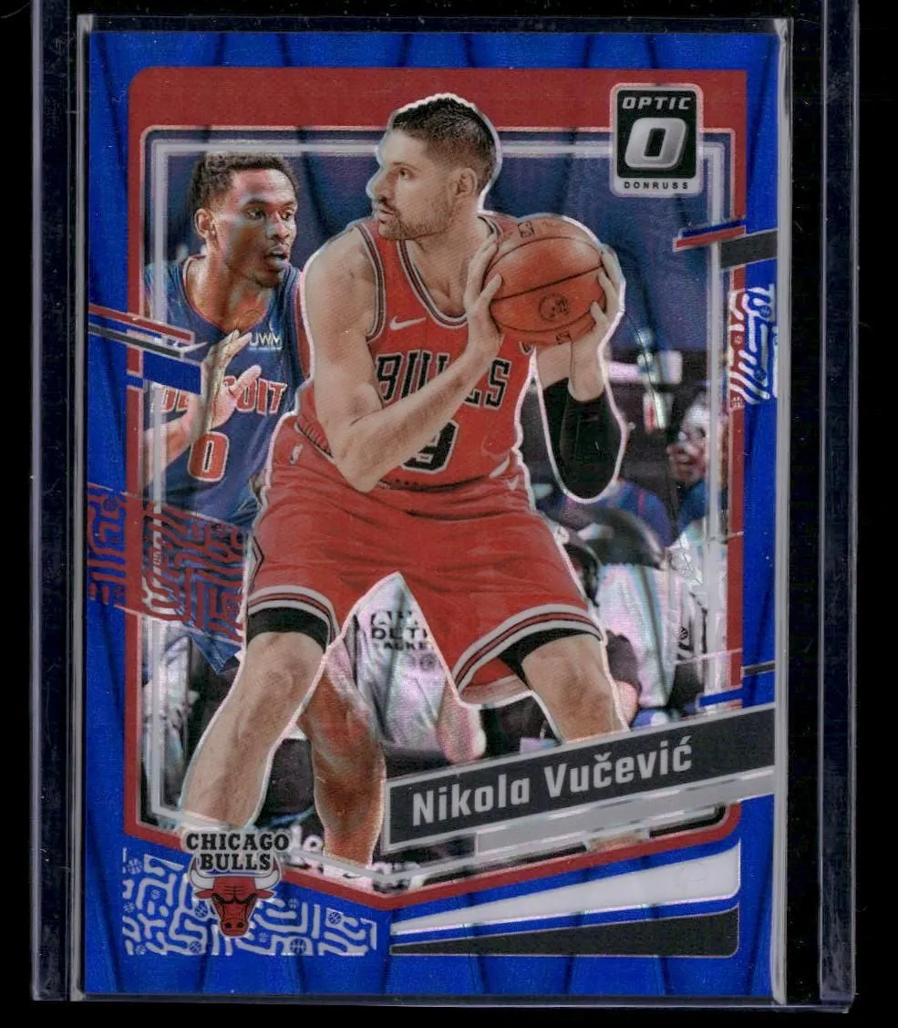 Product image for 2023-24 Donruss Optic #127 Nikola Vucevic Blue Seismic #/249 Chicago Bulls